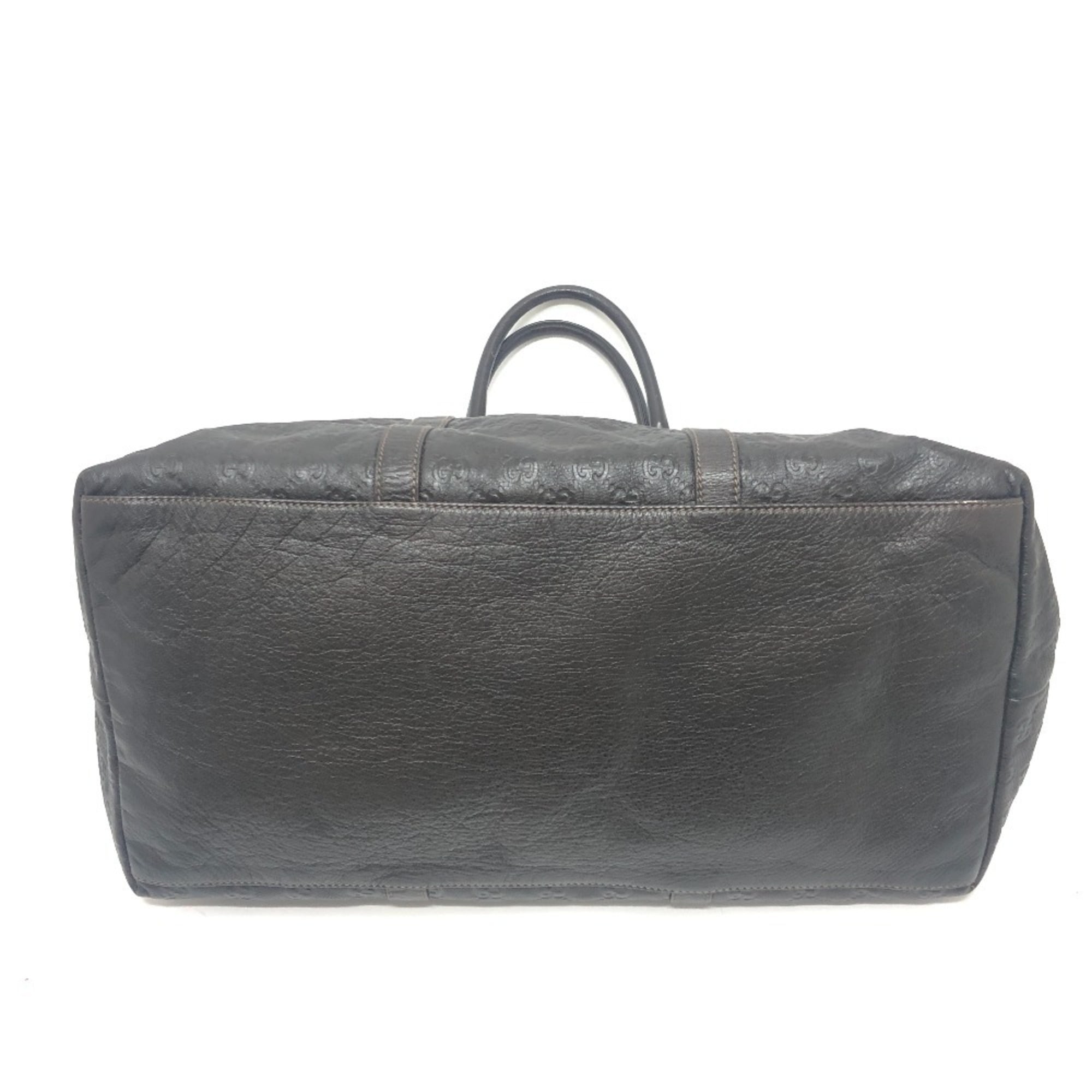 Gucci Brown Leather Handbag Tote Bag (Pre-Owned)