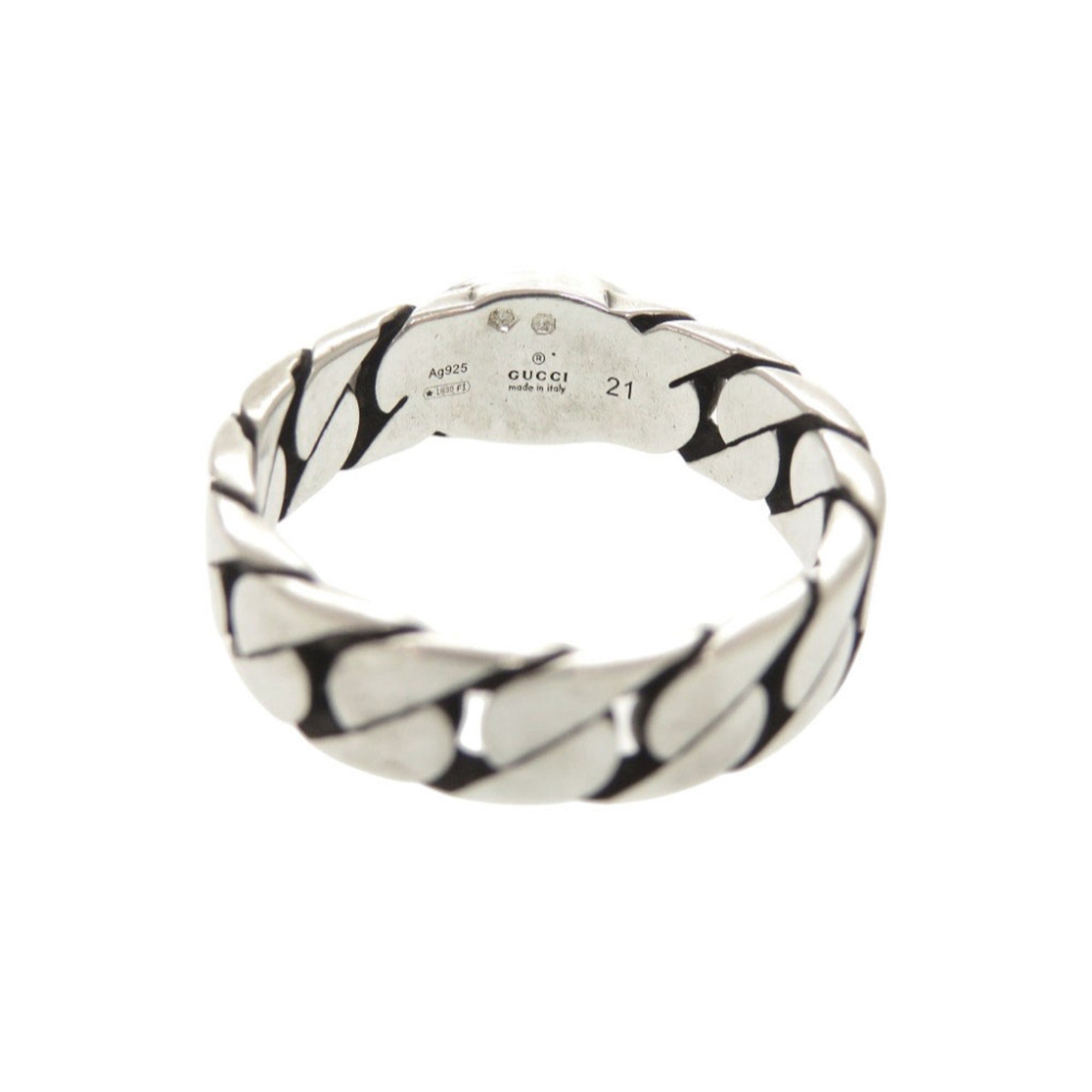 Gucci Silver Pink Silver 925 Band Ring (Pre-Owned)