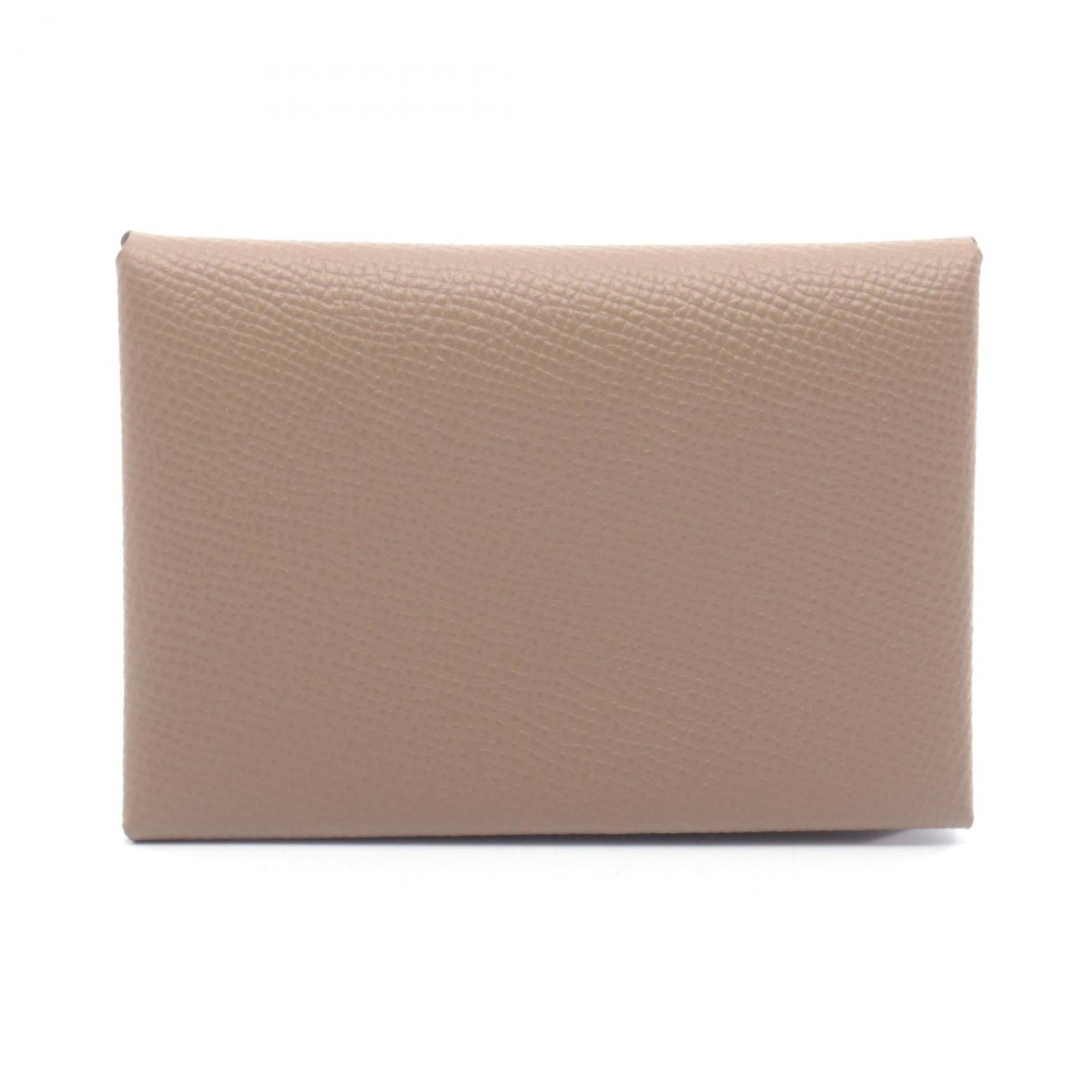 Hermes Gray Epsom Leather Coin Purse/Coin Case (Pre-Owned)