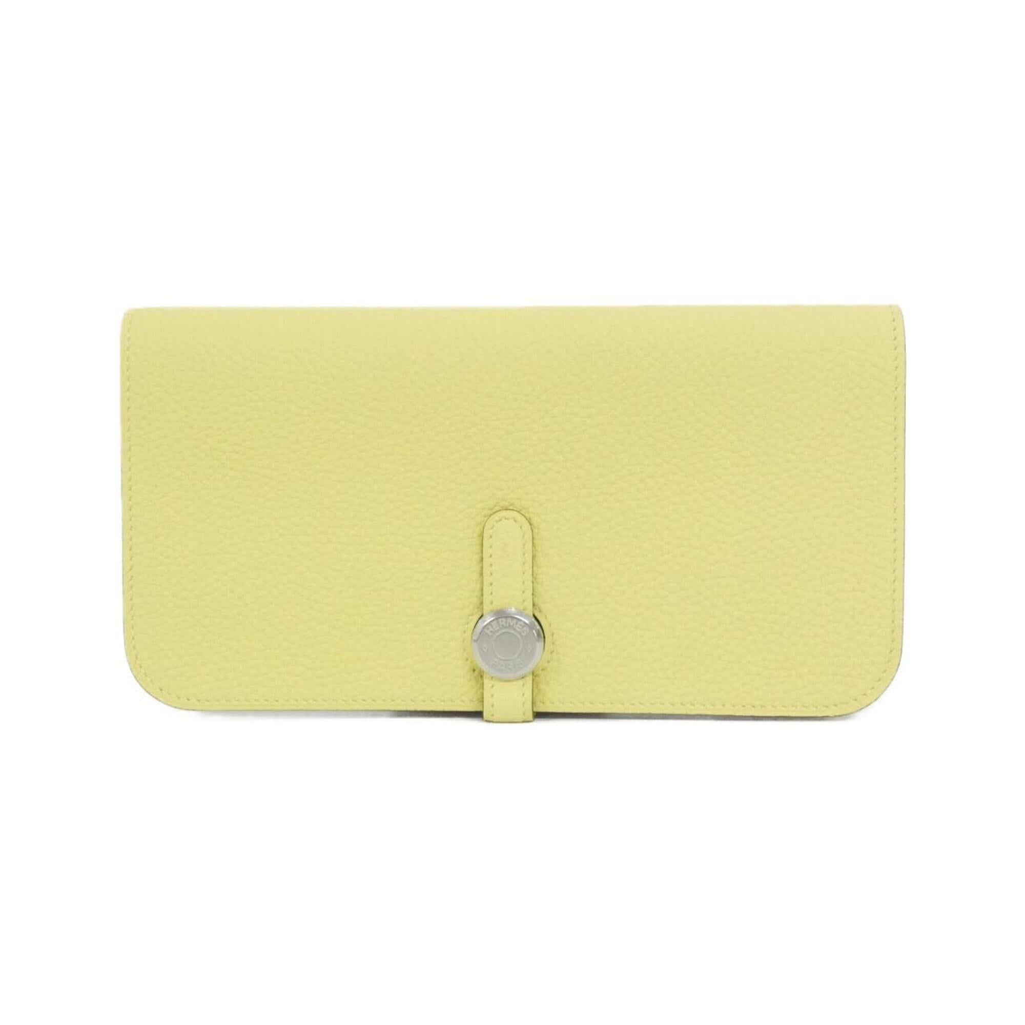 Hermes Jaune Yellow Togo Leather Long Wallet (Bi-Fold) (Pre-Owned)