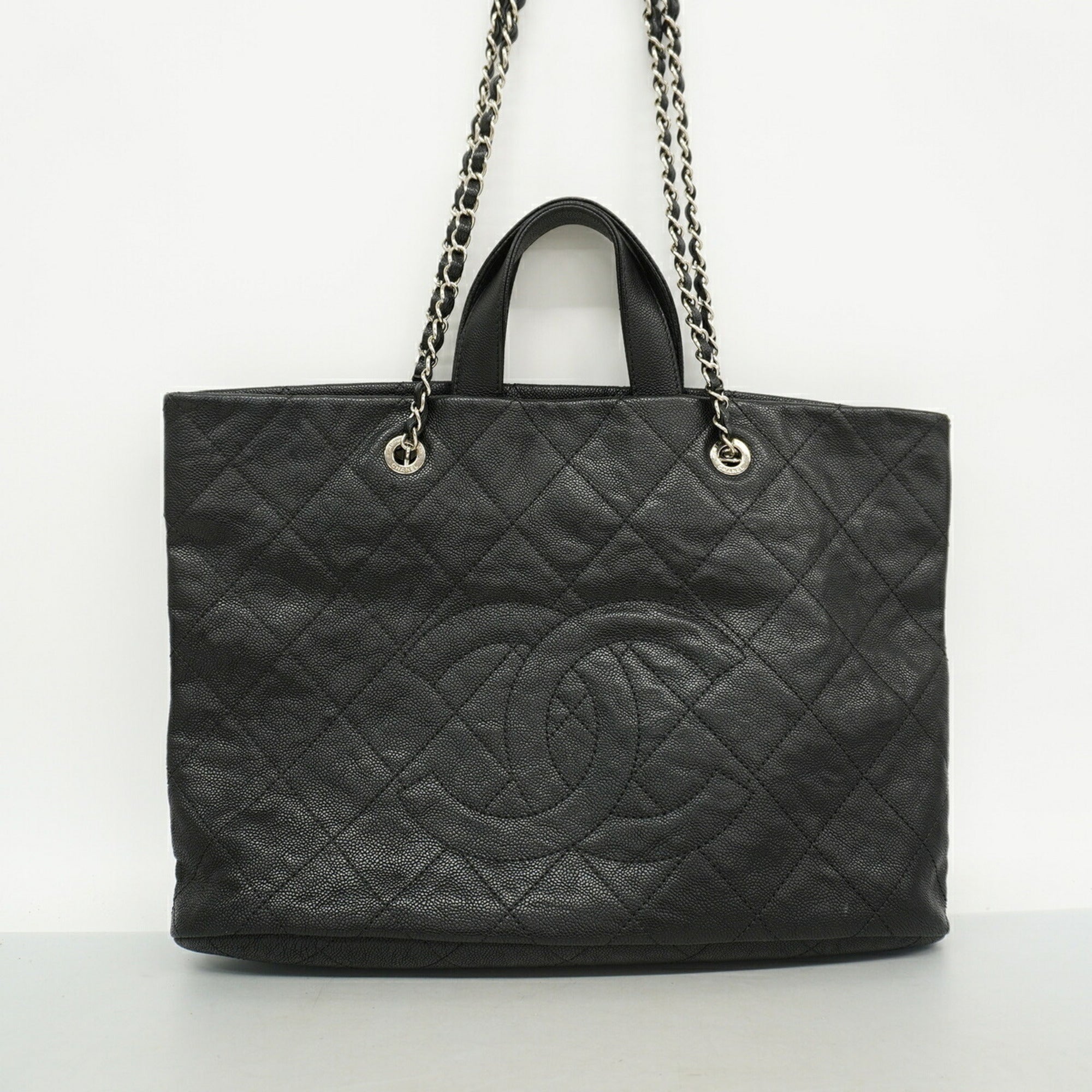 Chanel Black Grained Calfskin Tote Bag (Pre-Owned)