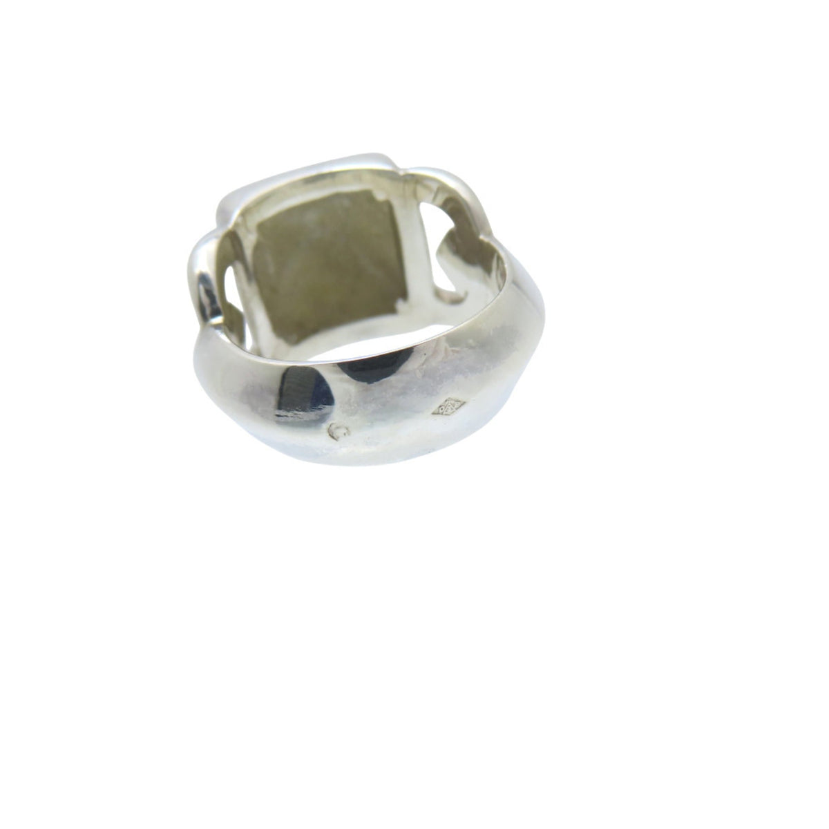 Hermes Silver Silver 925 Band Ring (Pre-Owned)