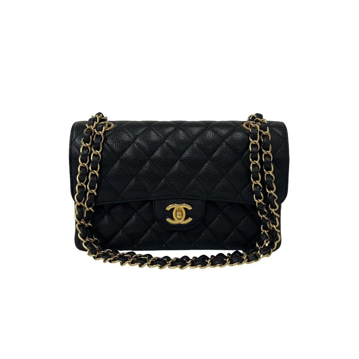 Chanel Black Grained Calfskin Shoulder Bag (Pre-Owned)