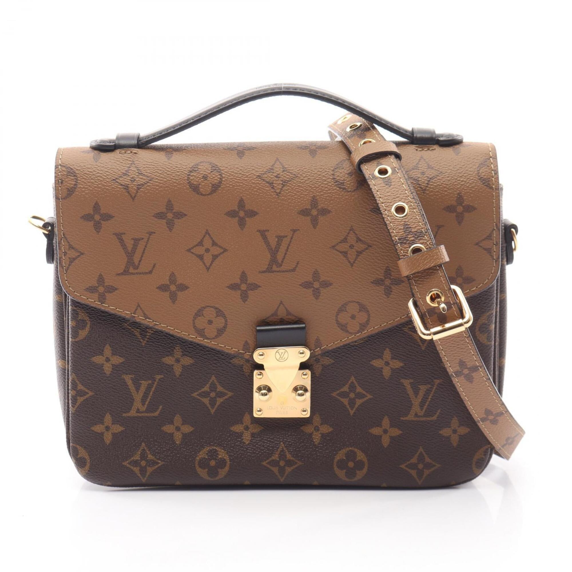 Louis Vuitton Black Brown Monogram Reverse Coated Canvas Leather Handbag (Pre-Owned)