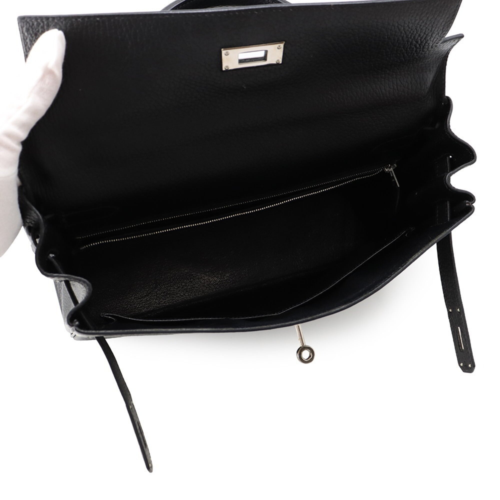 Hermes Kelly Black Ardennes Leather Handbag (Pre-Owned)