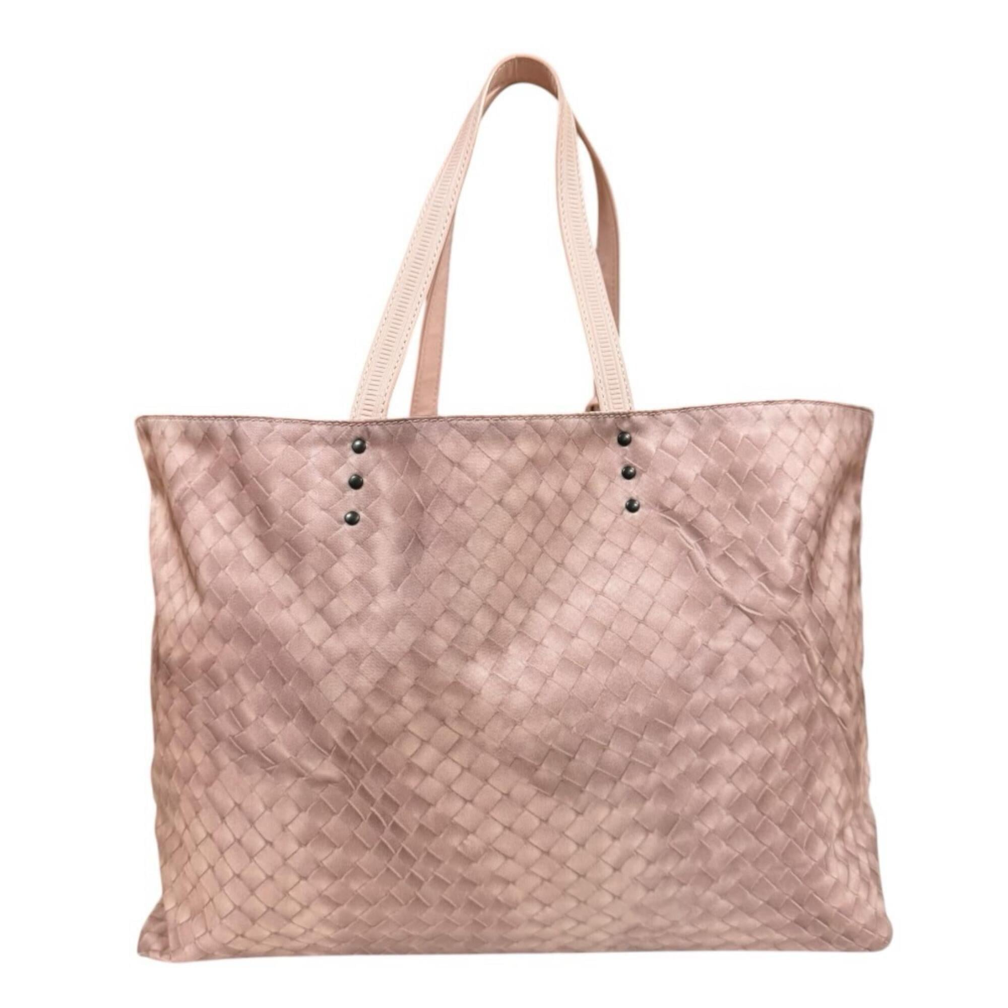 Bottega Veneta Intrecciolusion Pink Nylon Tote Bag (Pre-Owned)