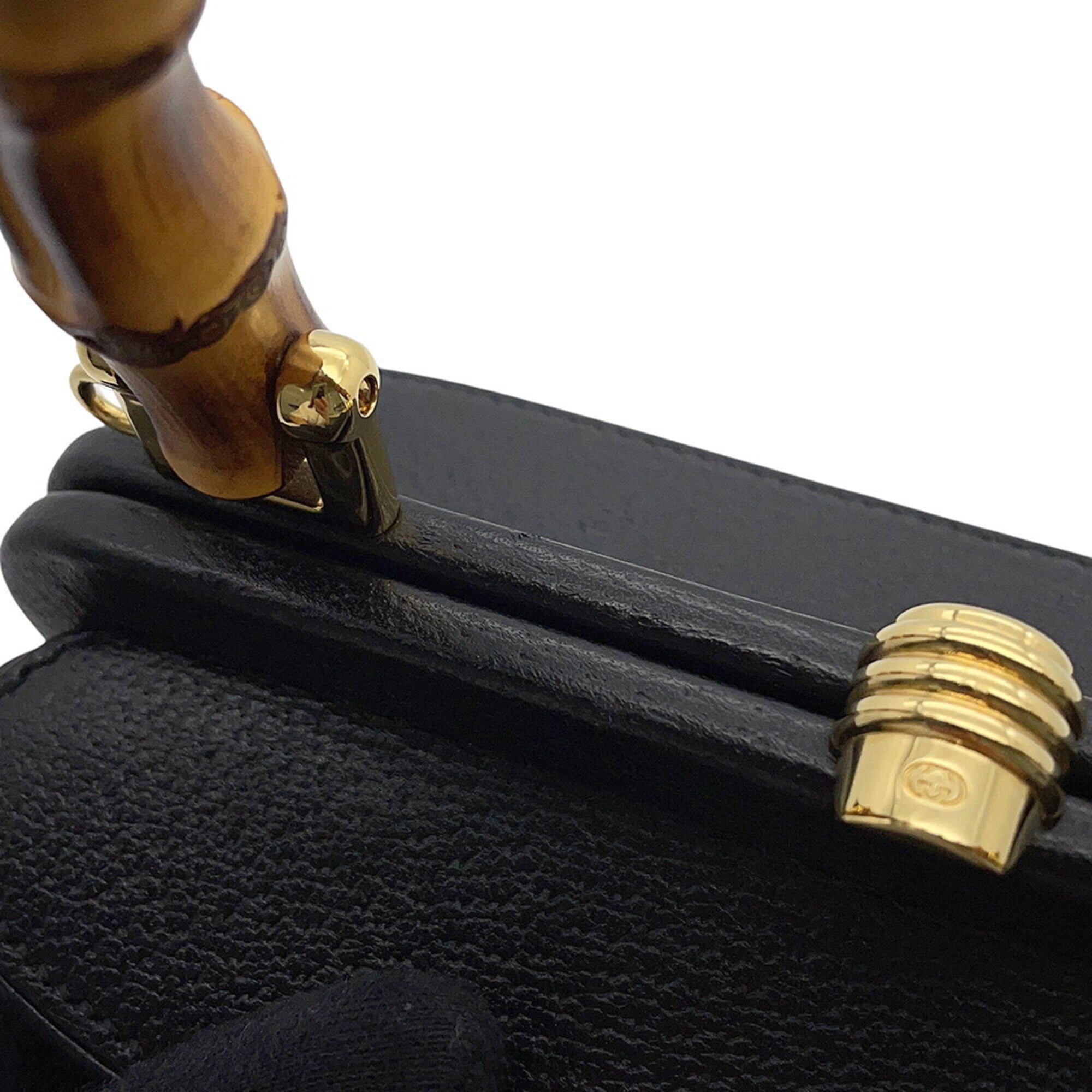 Gucci Black Leather Handbag Shoulder Bag (Pre-Owned)