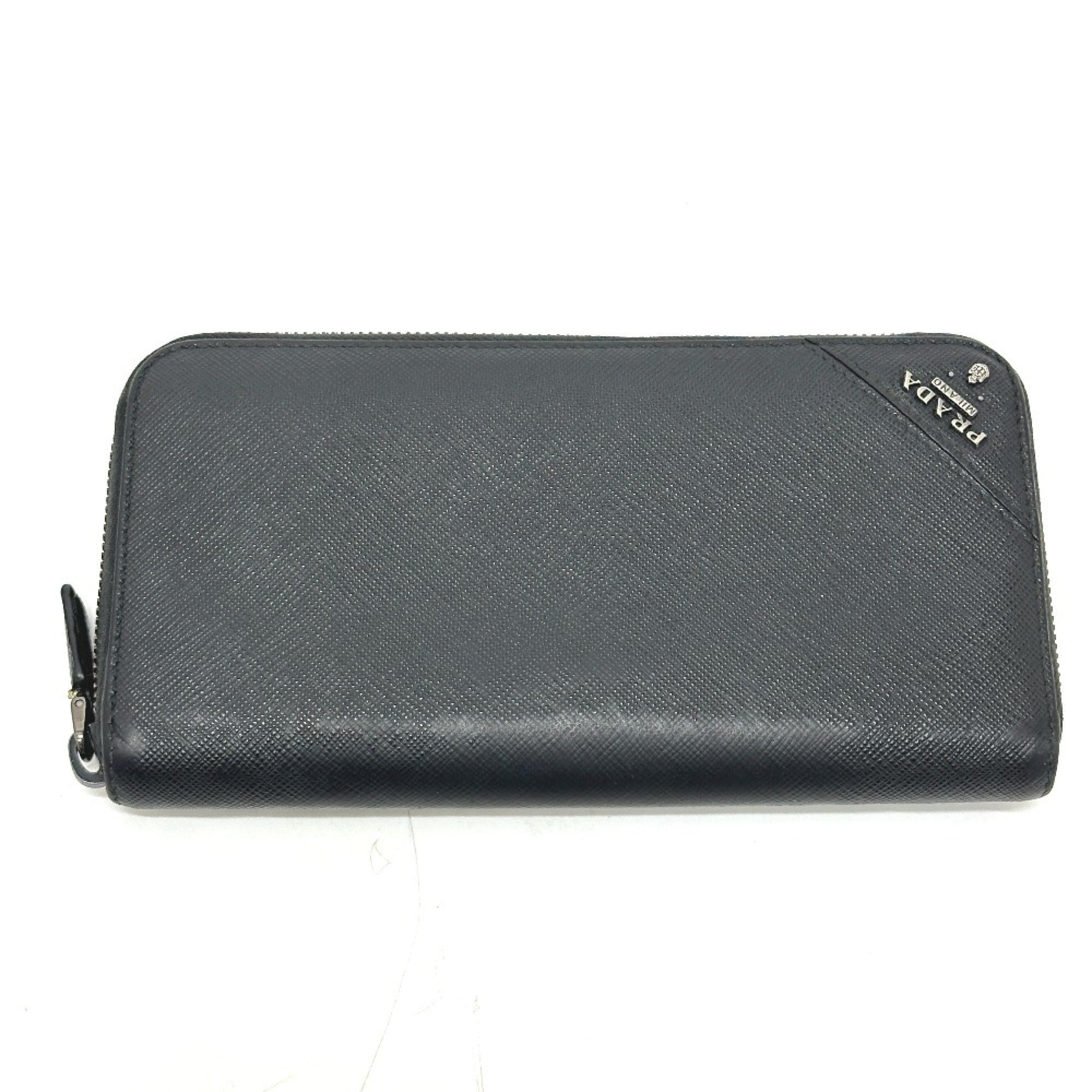 Prada Black Saffiano Long Wallet (Bi-Fold) (Pre-Owned)
