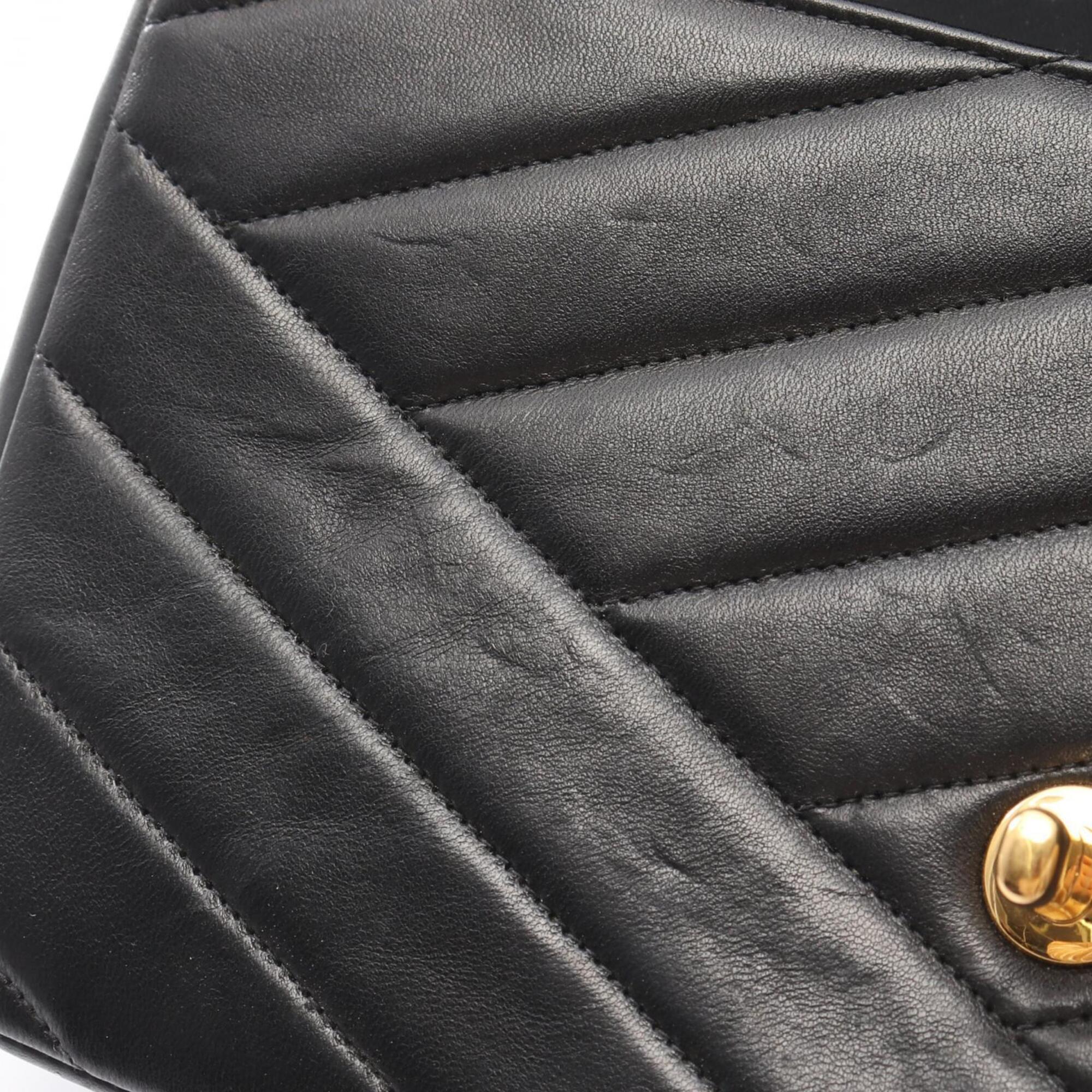 Chanel Black Leather Handbag Shoulder Bag (Pre-Owned)