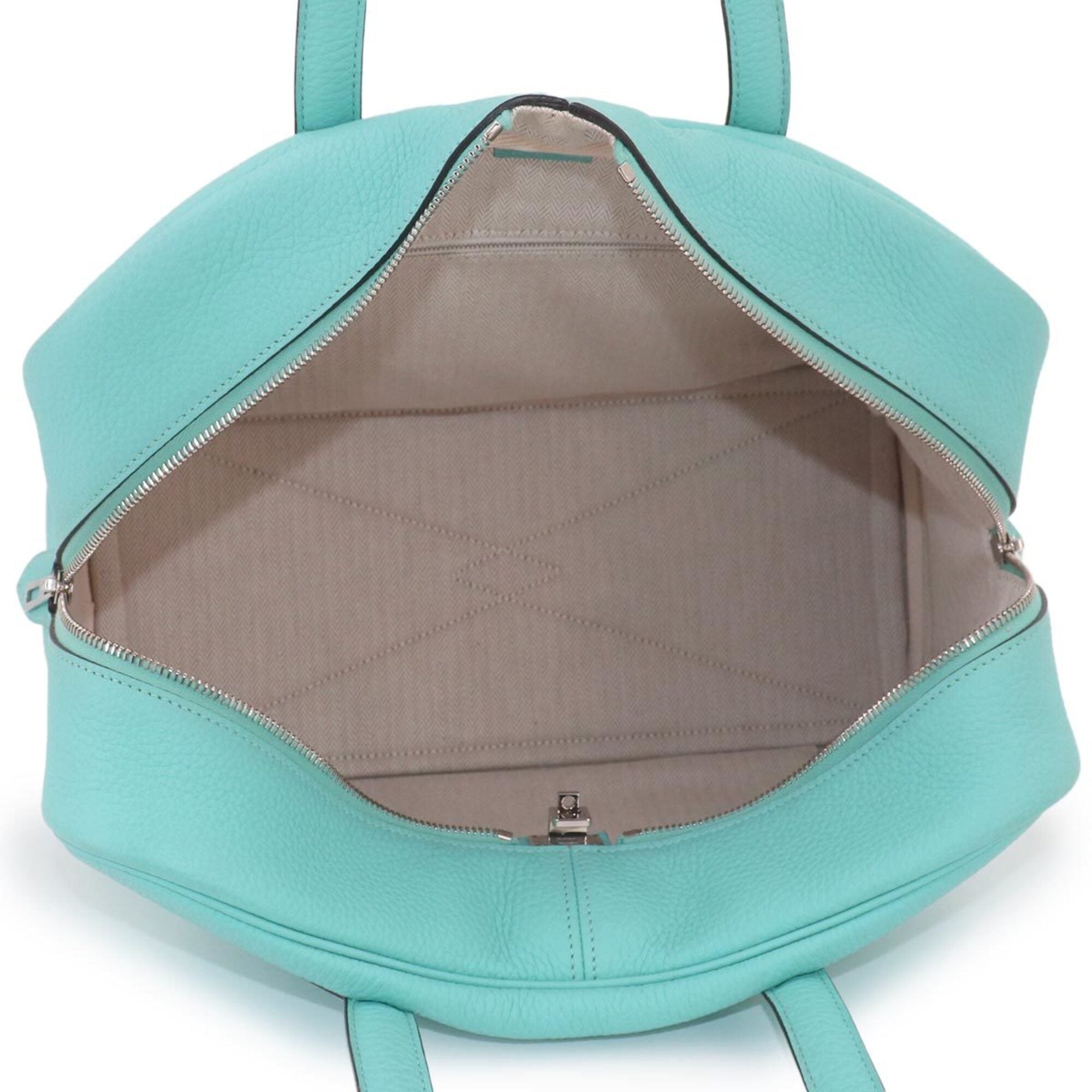 Hermes Blue Taurillon Clemence Leather Handbag (Pre-Owned)