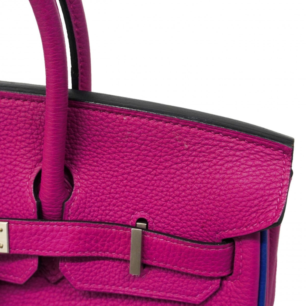 Hermes Blue Royal Rose Purple Togo Leather Handbag (Pre-Owned)