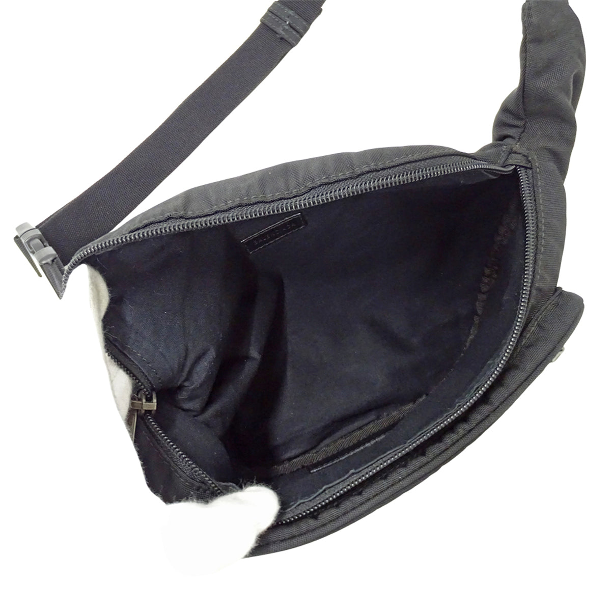 Balenciaga Black Nylon Handbag Sling Bag (Pre-Owned)