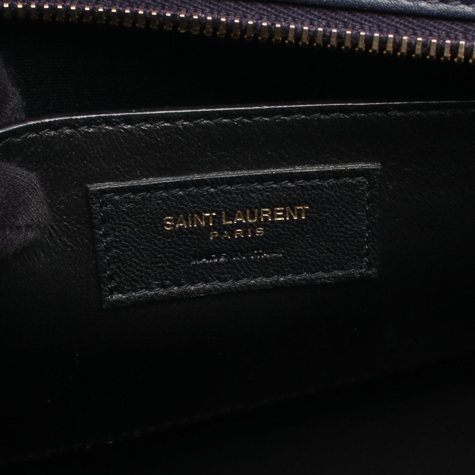 Yves Saint Laurent Navy Leather Handbag (Pre-Owned)