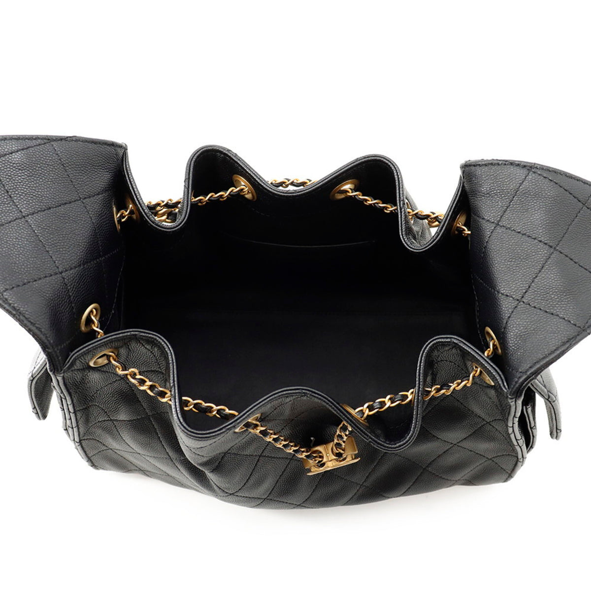 Chanel Black Grained Calfskin Handbag Shoulder Bag (Pre-Owned)