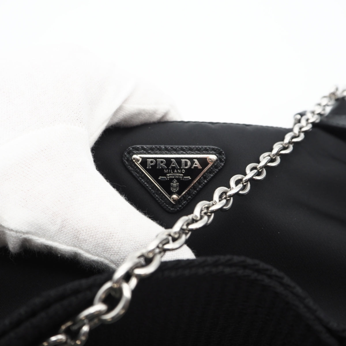 Prada Black Nylon Leather Shoulder Bag (Pre-Owned)