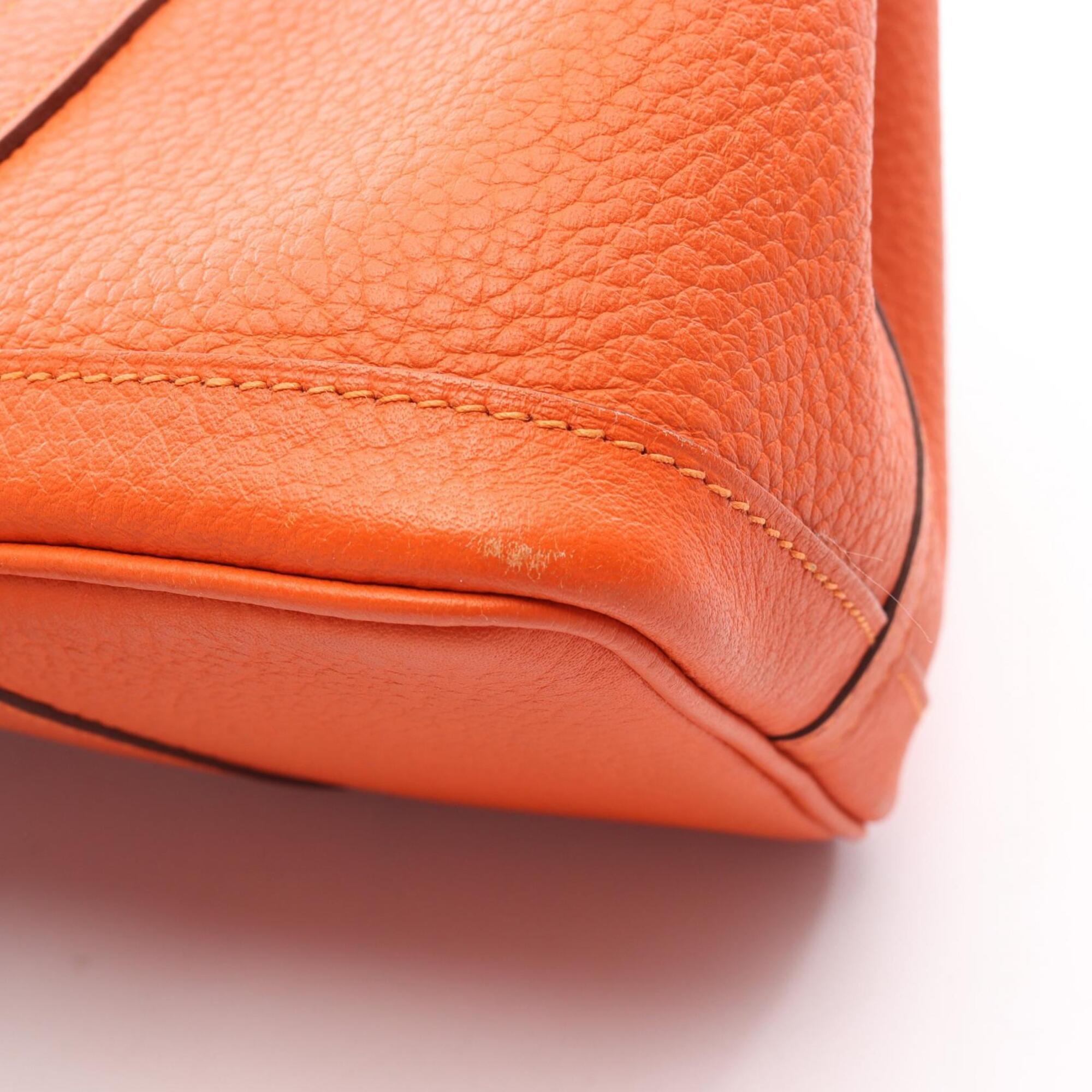 Hermes Orange Country Leather Handbag Tote Bag (Pre-Owned)