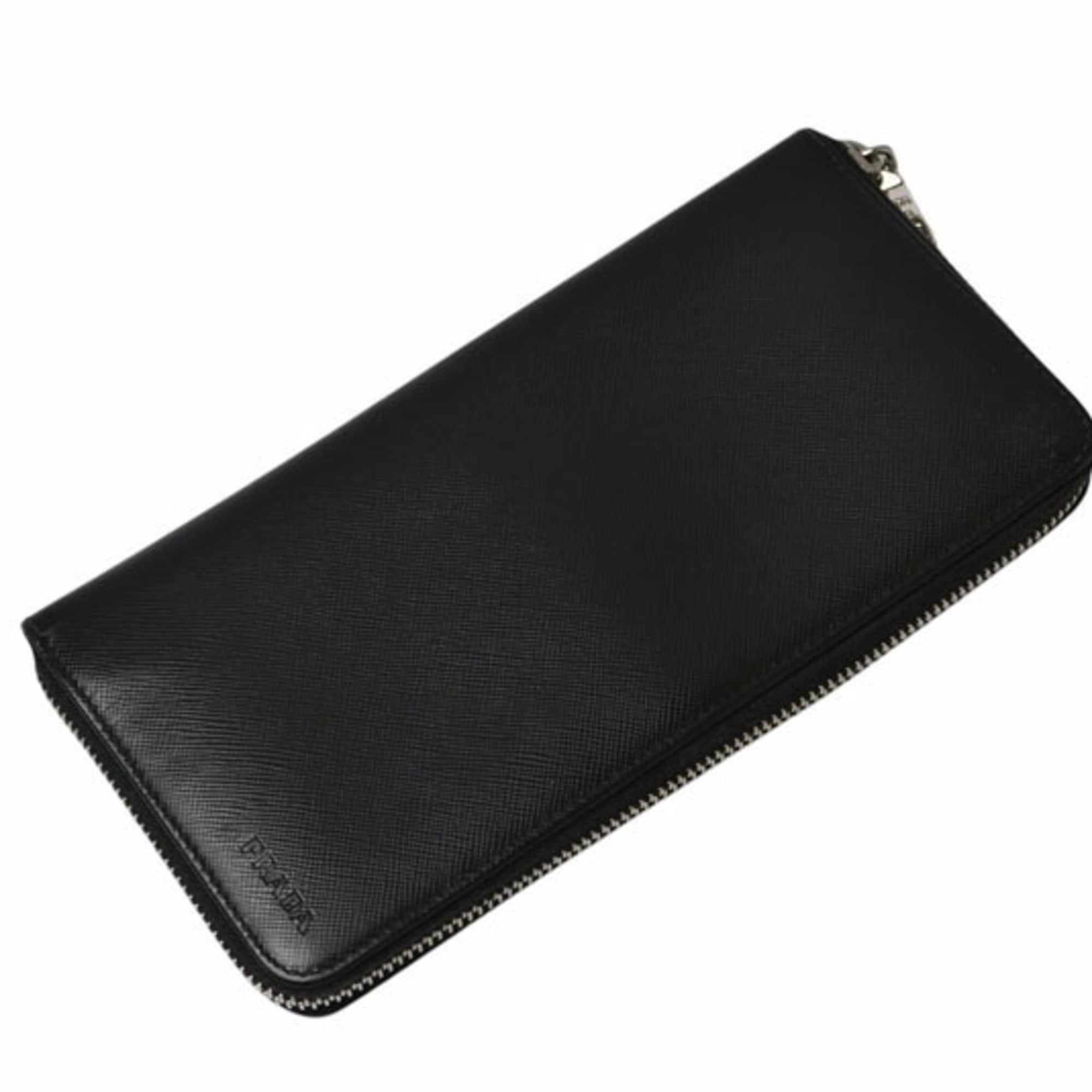 Prada Black Leather Long Wallet (Bi-Fold) (Pre-Owned)