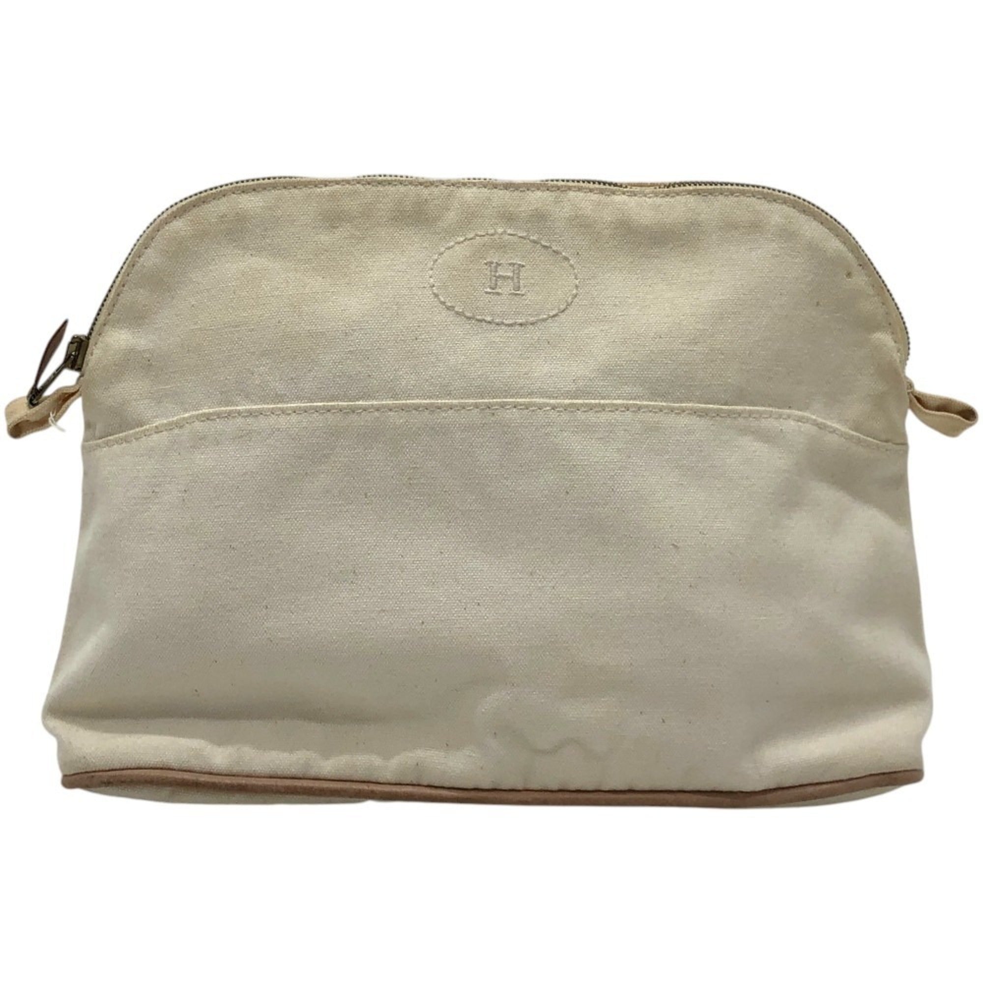 Hermes White Canvas Handbag Pouch (Pre-Owned)