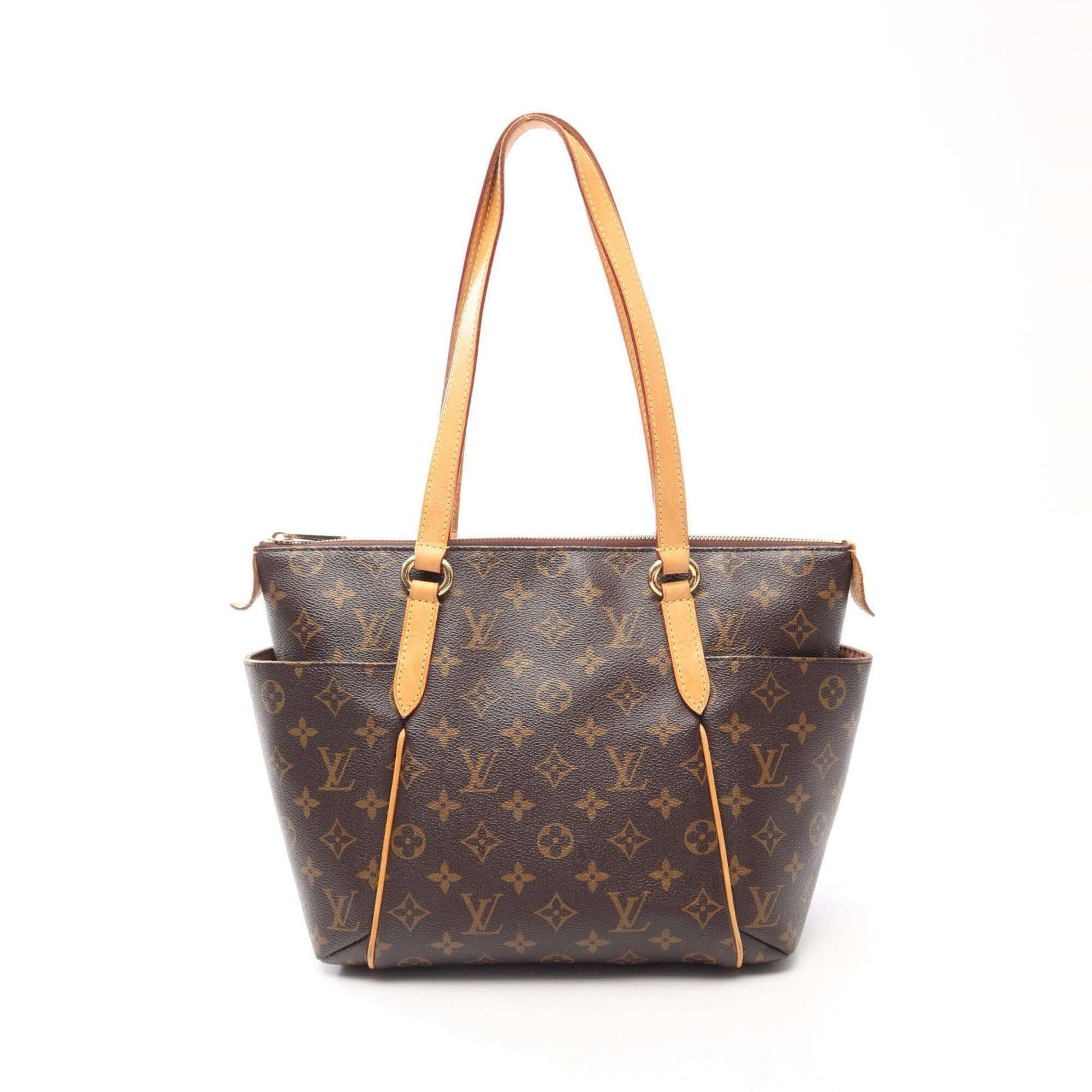 Louis Vuitton Brown Coated Canvas Leather Monogram Handbag Tote Bag (Pre-Owned)