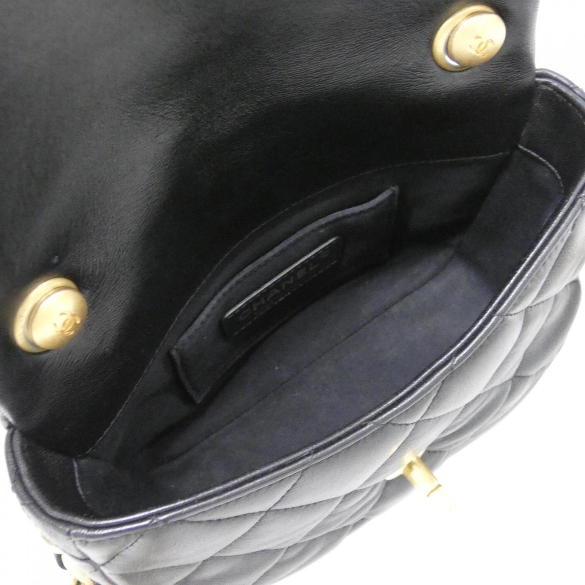 Chanel Black Leather Shoulder Bag (Pre-Owned)
