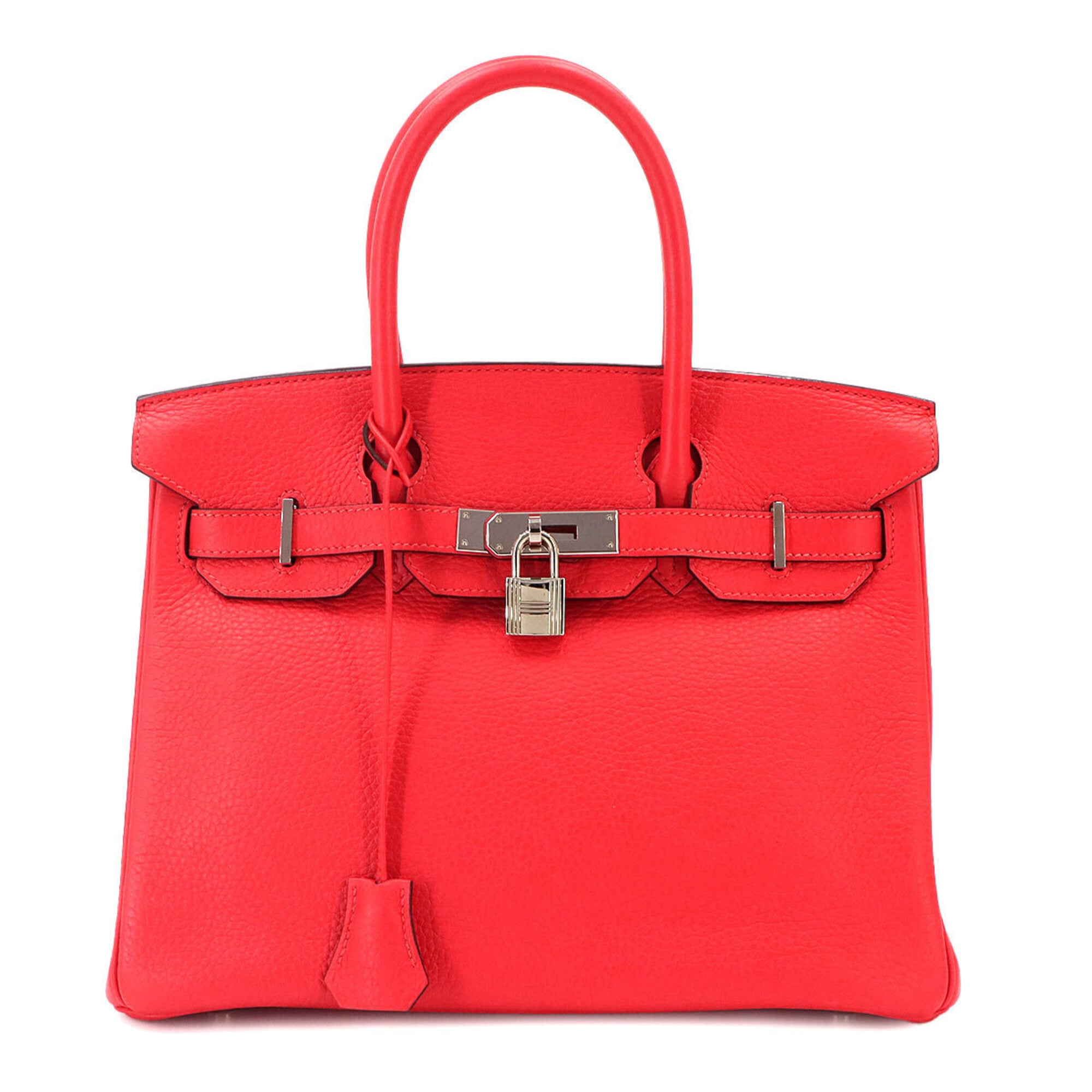 Hermes Birkin Silver Taurillon Clemence Leather Handbag (Pre-Owned)