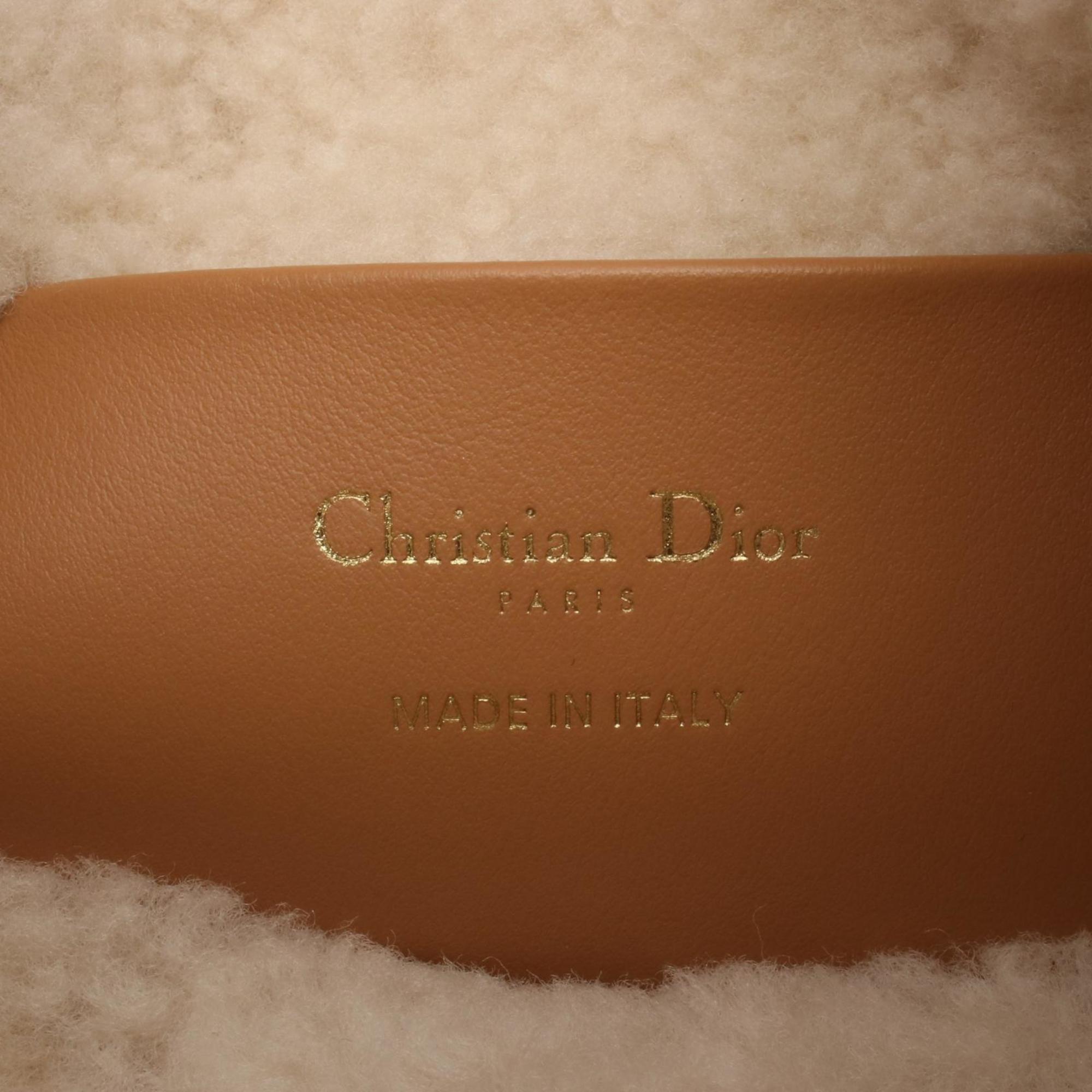 Christian Dior Brown White Leather Leather Handbag (Pre-Owned)