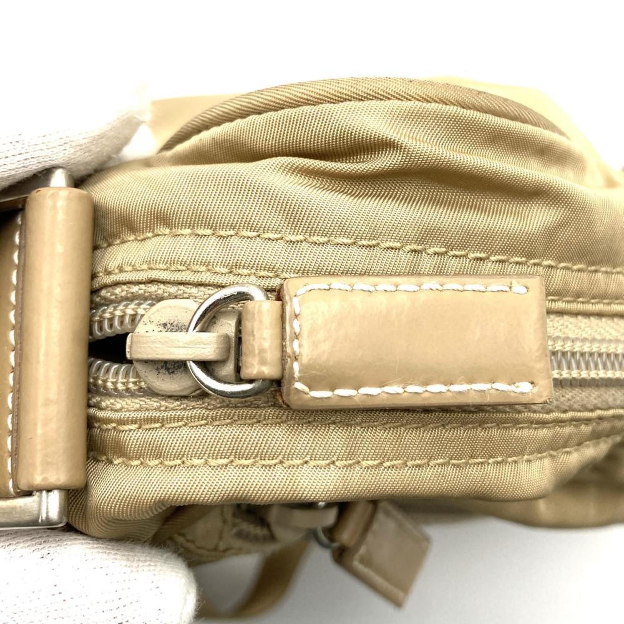 Prada Beige Nylon Shoulder Bag (Pre-Owned)