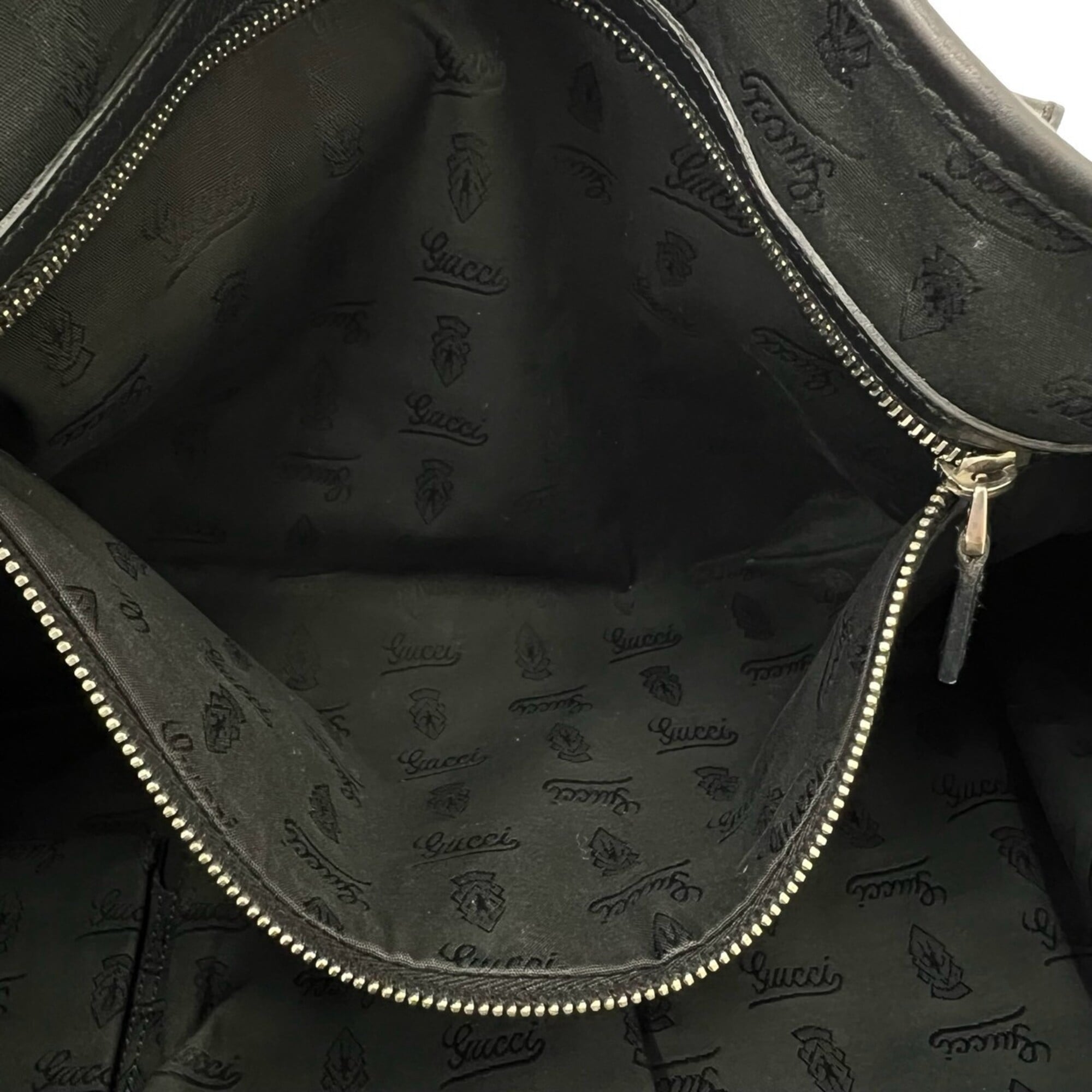 Gucci Black Leather Handbag Shoulder Bag Tote Bag (Pre-Owned)