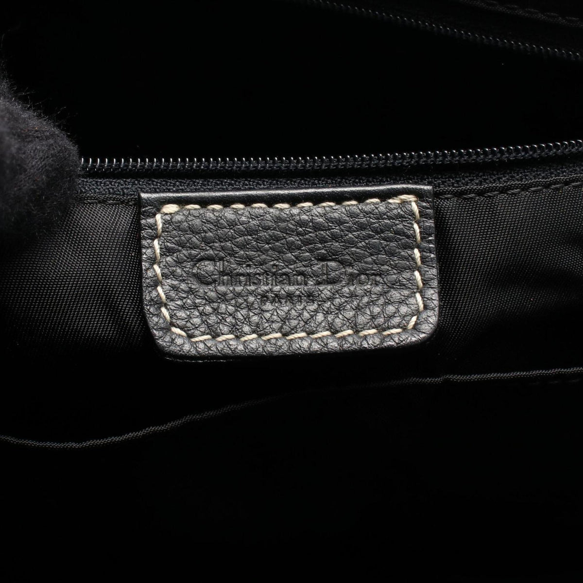 Christian Dior Black Leather Boston Bag Handbag (Pre-Owned)