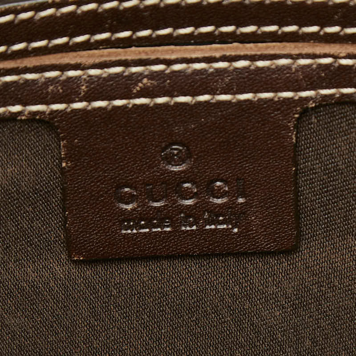 Gucci Beige Brown Leather Pvc Messenger Bag (Pre-Owned)