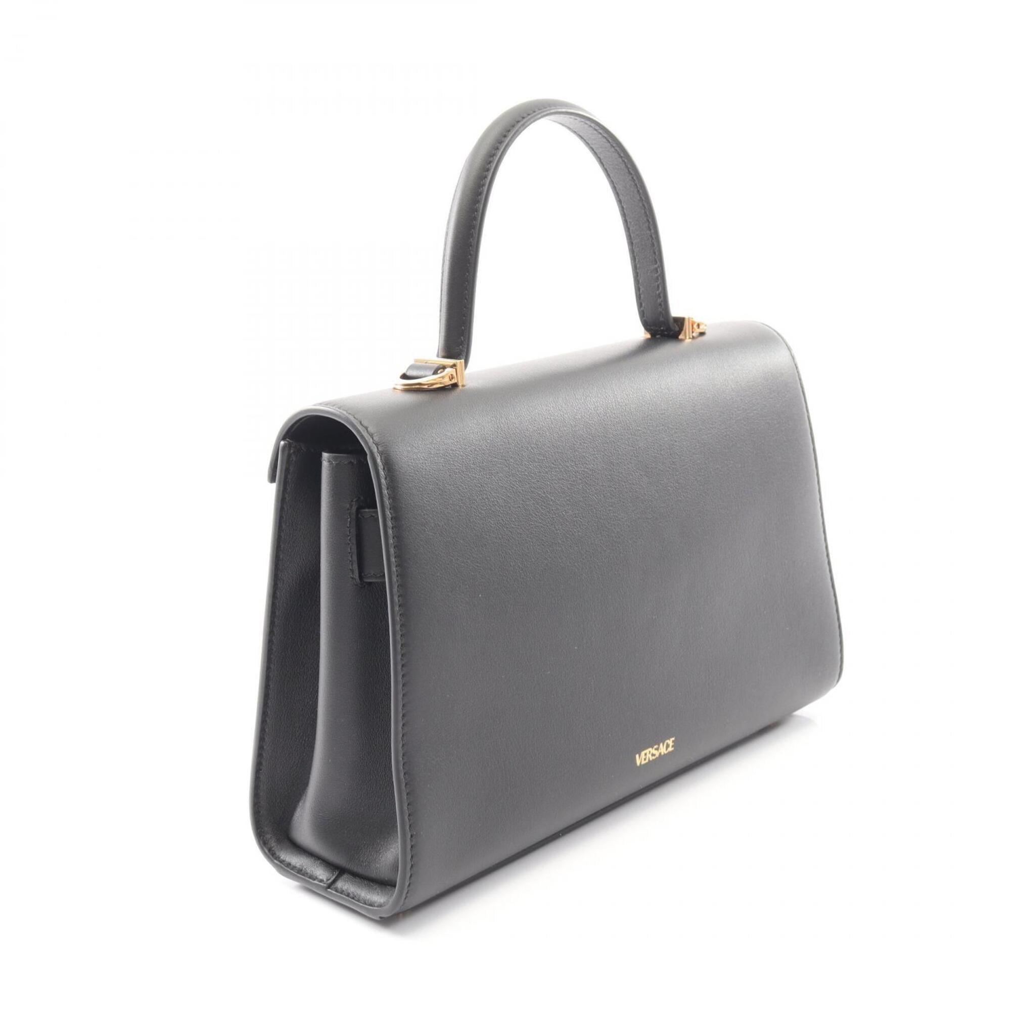 Versace Black Leather Handbag (Pre-Owned)