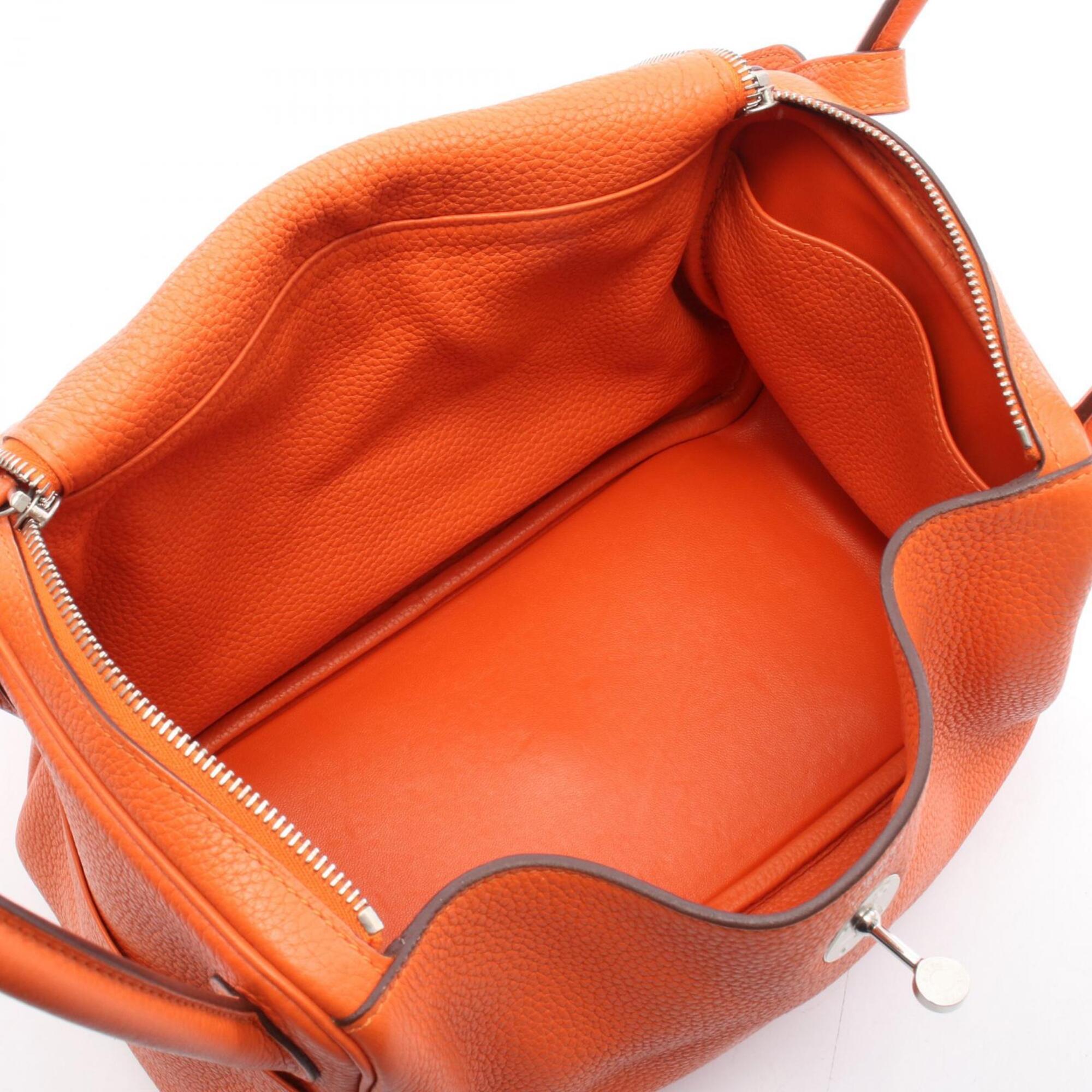 Hermes Feu Orange Taurillon Clemence Leather Handbag Shoulder Bag (Pre-Owned)