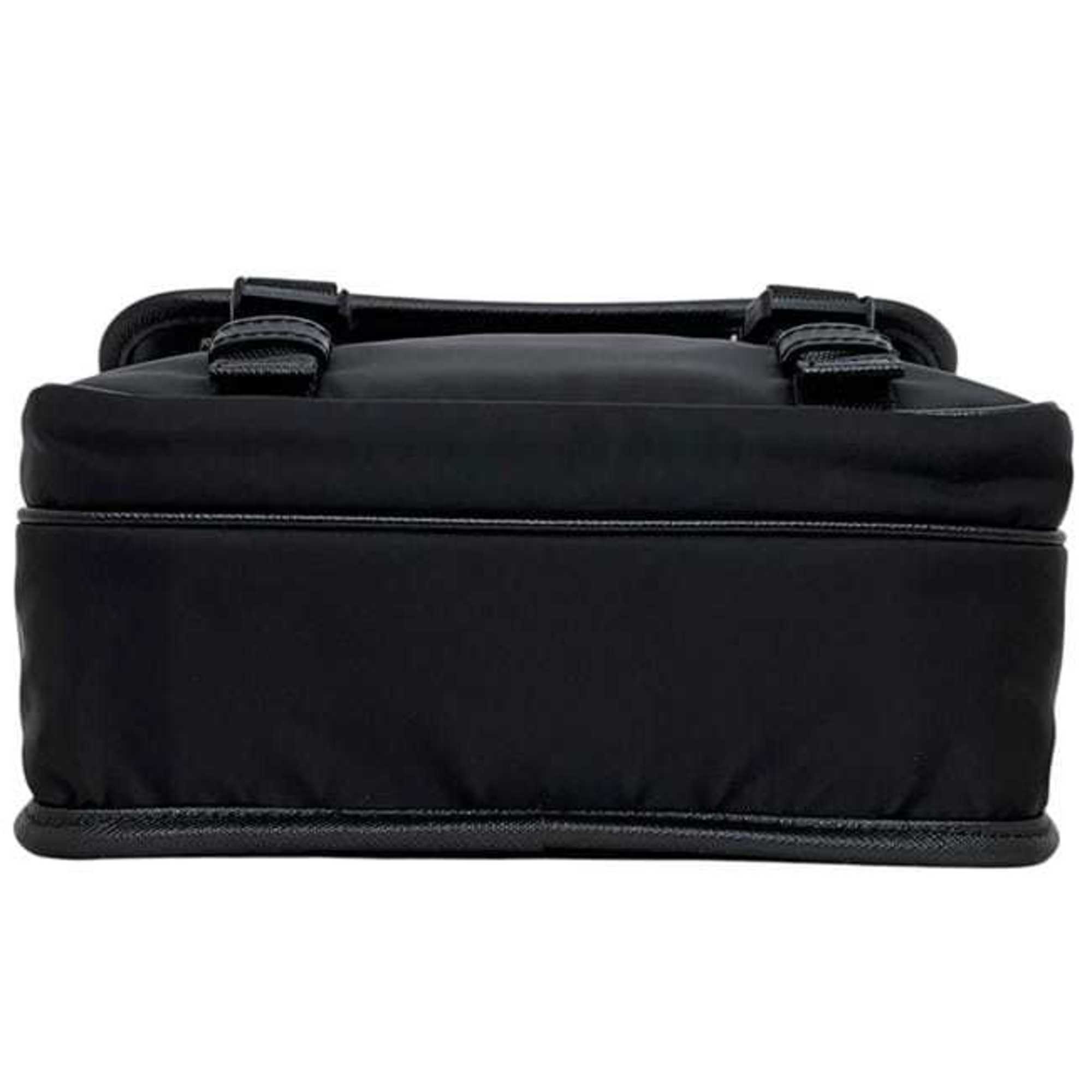 Prada Black Nero Nylon Leather Shoulder Bag (Pre-Owned)
