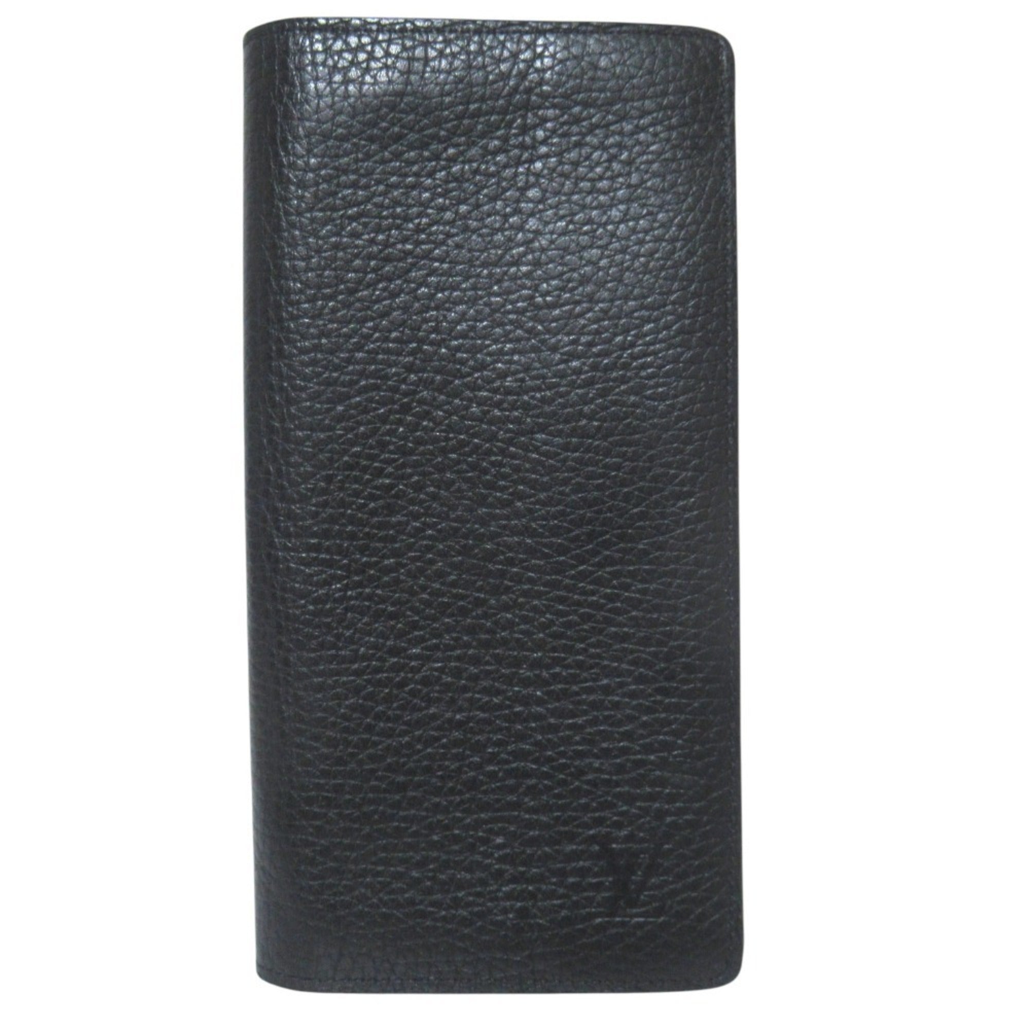Louis Vuitton Black Leather Long Wallet (Bi-Fold) (Pre-Owned)