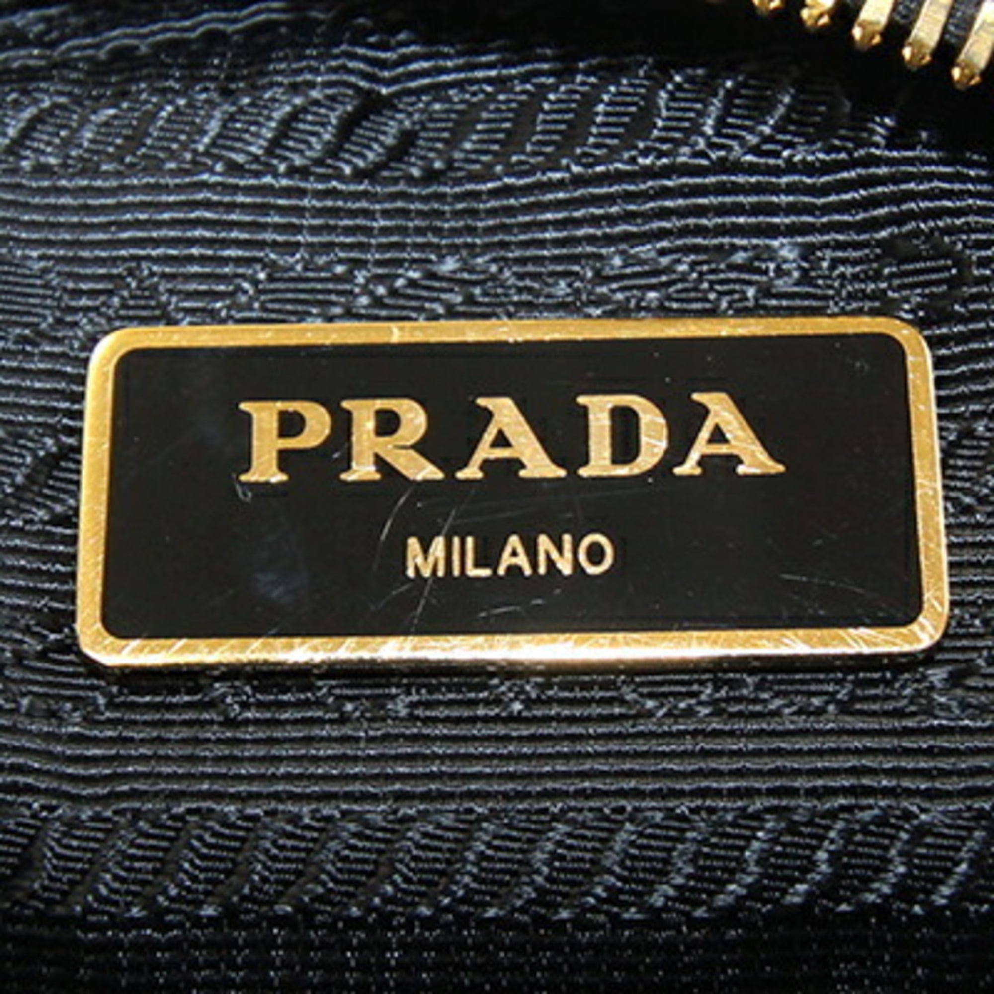 Prada Black Canvas Leather Shoulder Bag (Pre-Owned)