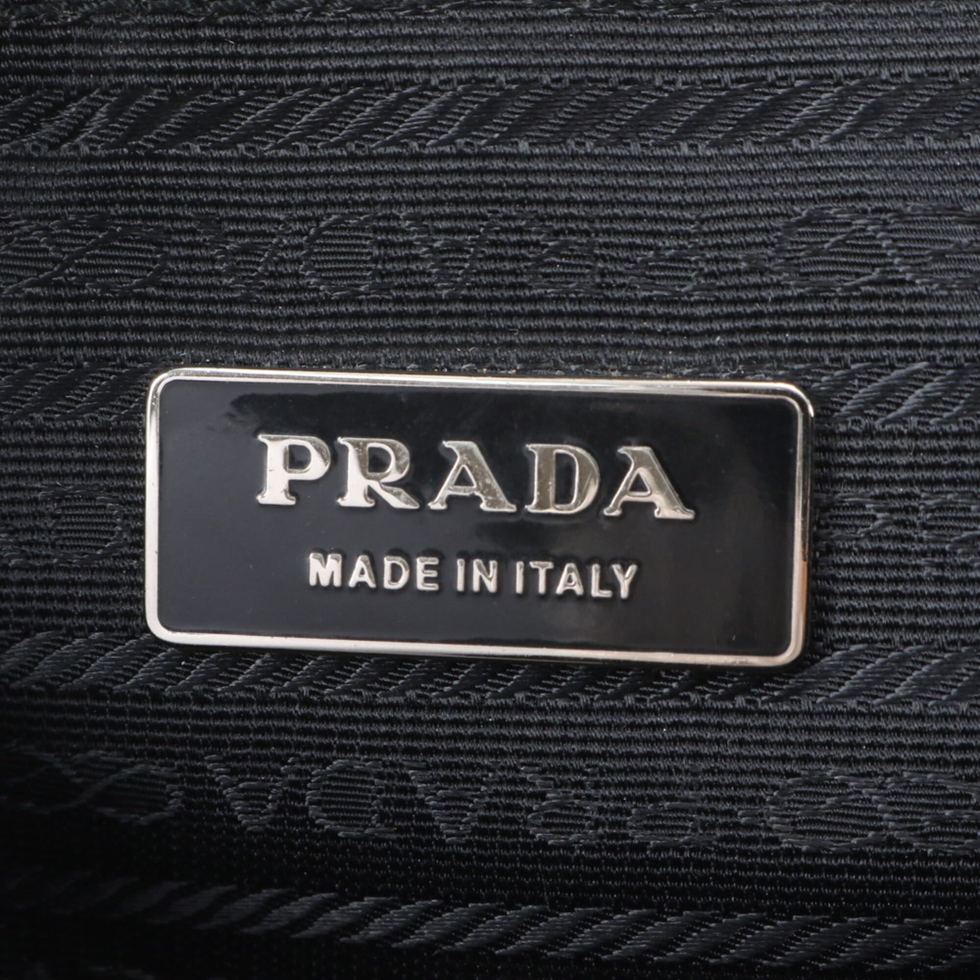 Prada Black Leather Nylon Handbag Tote Bag (Pre-Owned)