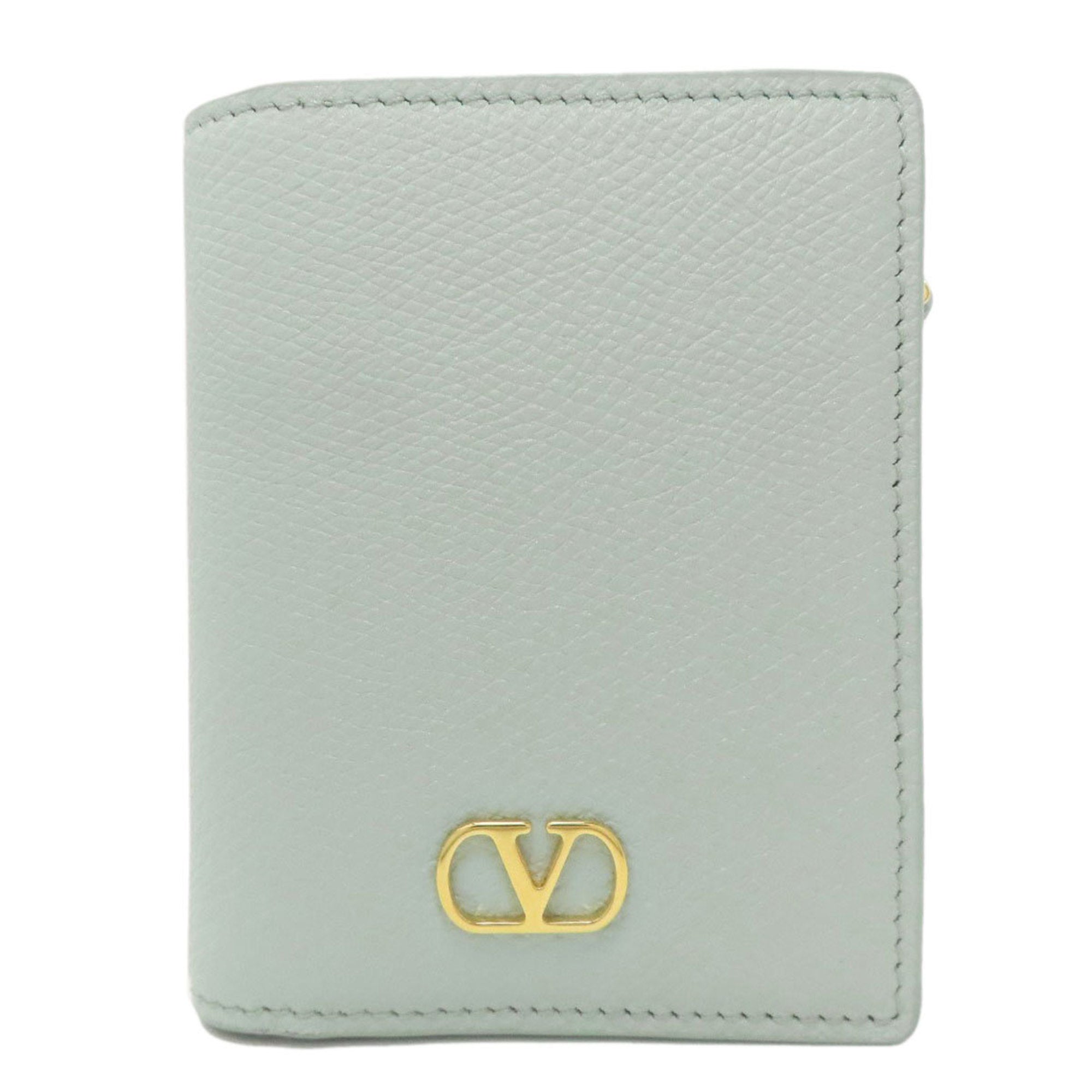 Valentino Light Green Leather Wallet (Bi-Fold) (Pre-Owned)
