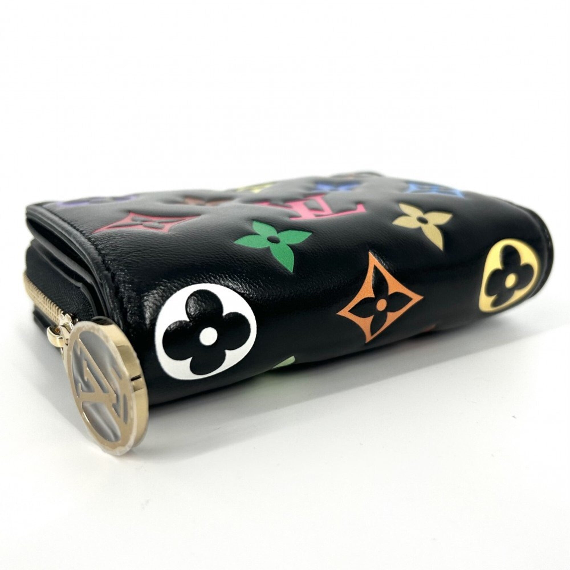 Louis Vuitton Black Multi-Color Leather Wallet (Bi-Fold) (Pre-Owned)