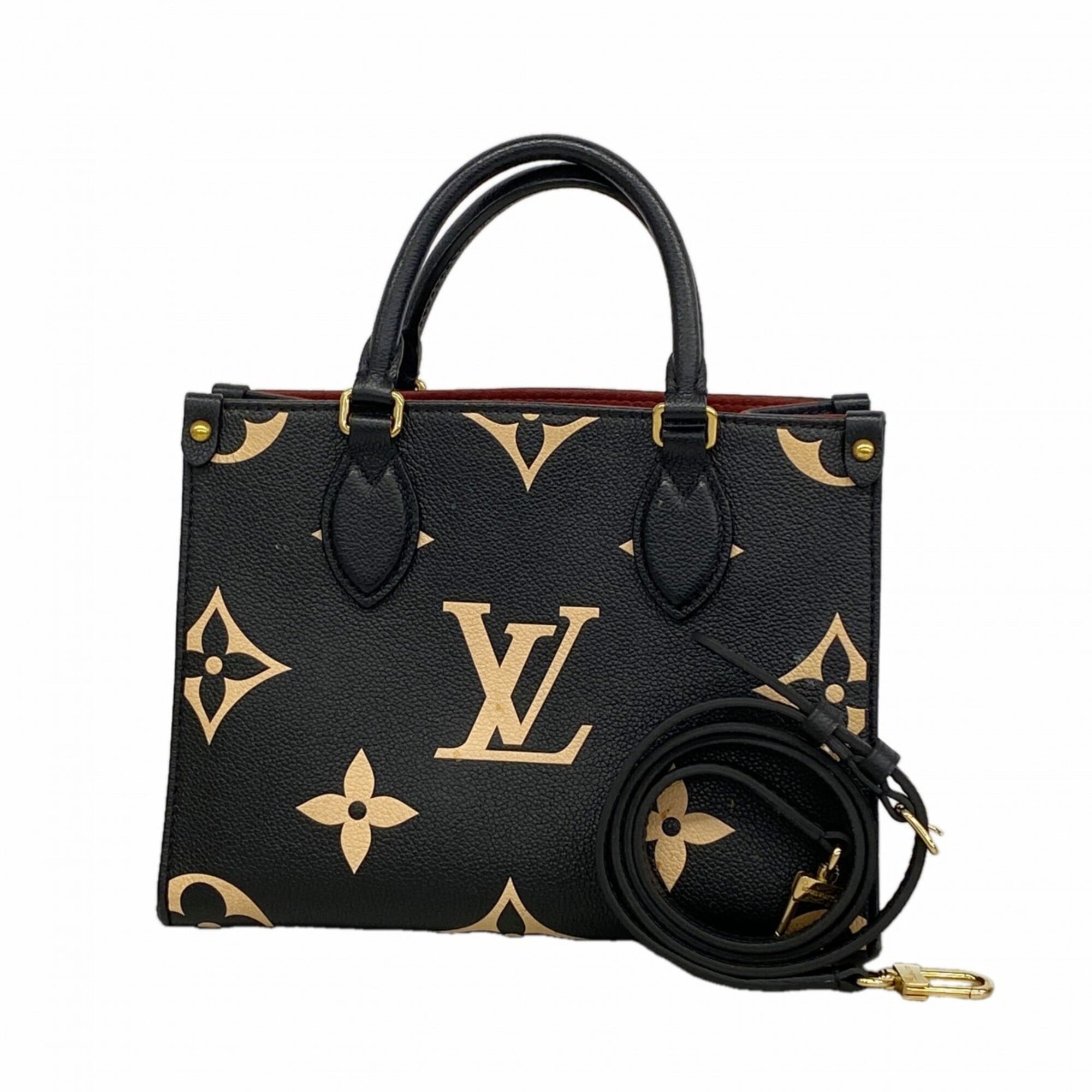 Louis Vuitton Beige Black Handbag (Pre-Owned)