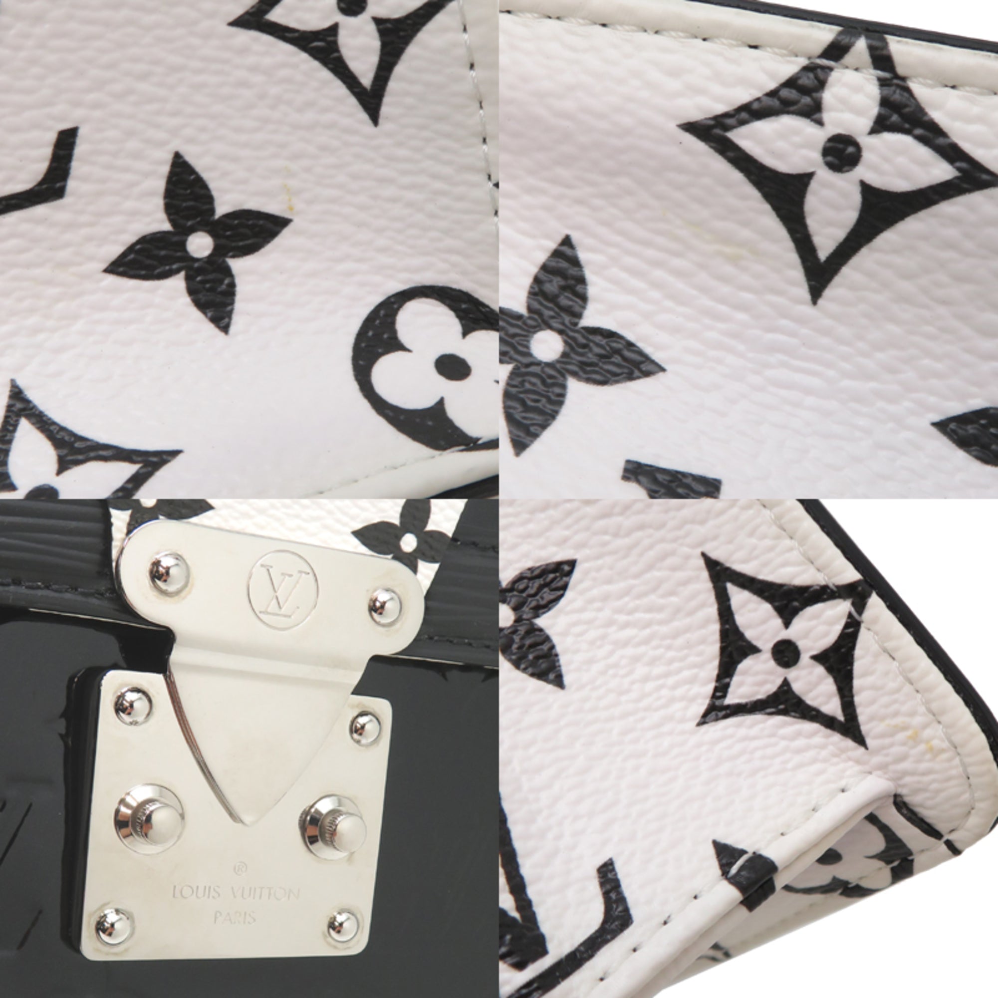 Louis Vuitton Black White Vernis Epi Leather Shoulder Bag (Pre-Owned)