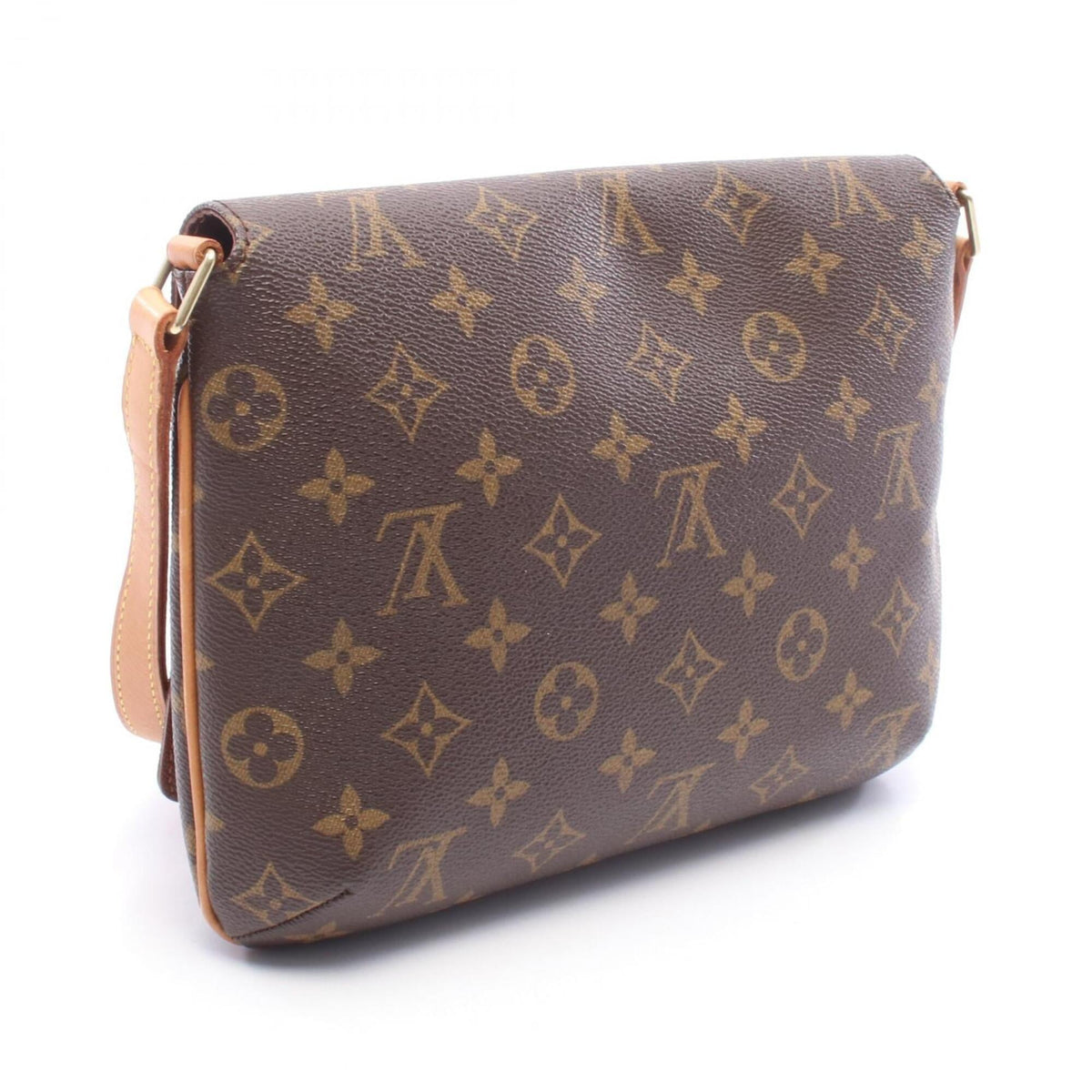 Louis Vuitton Brown Coated Canvas Leather Handbag Shoulder Bag (Pre-Owned)