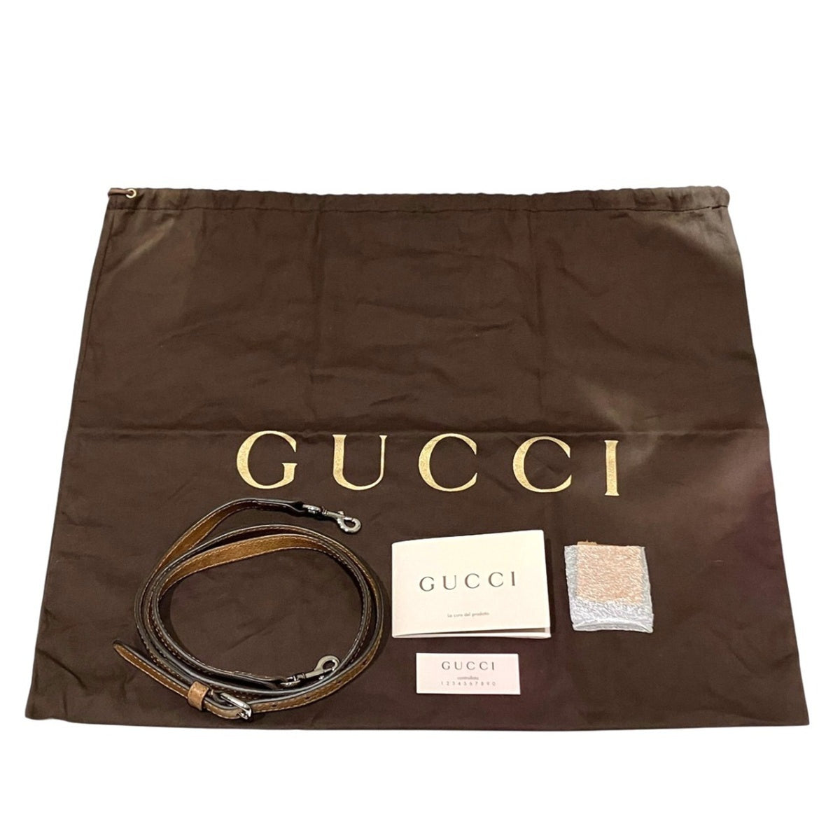 Gucci Sherry Line Brown Leather Handbag (Pre-Owned)