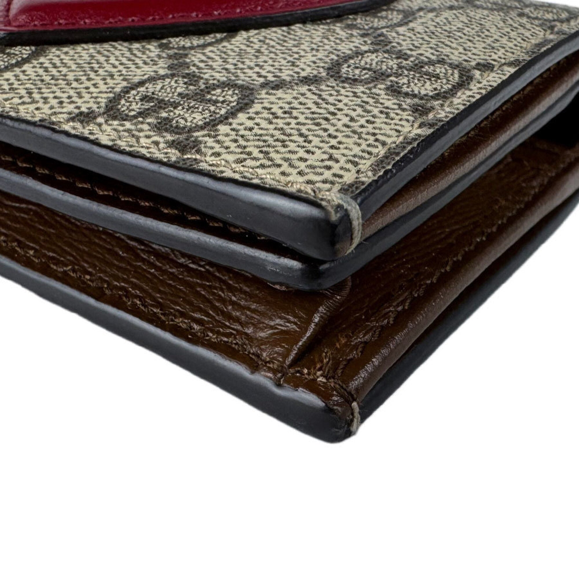 Gucci Brown Dark Red Gg Supreme Long Wallet (Bi-Fold) (Pre-Owned)