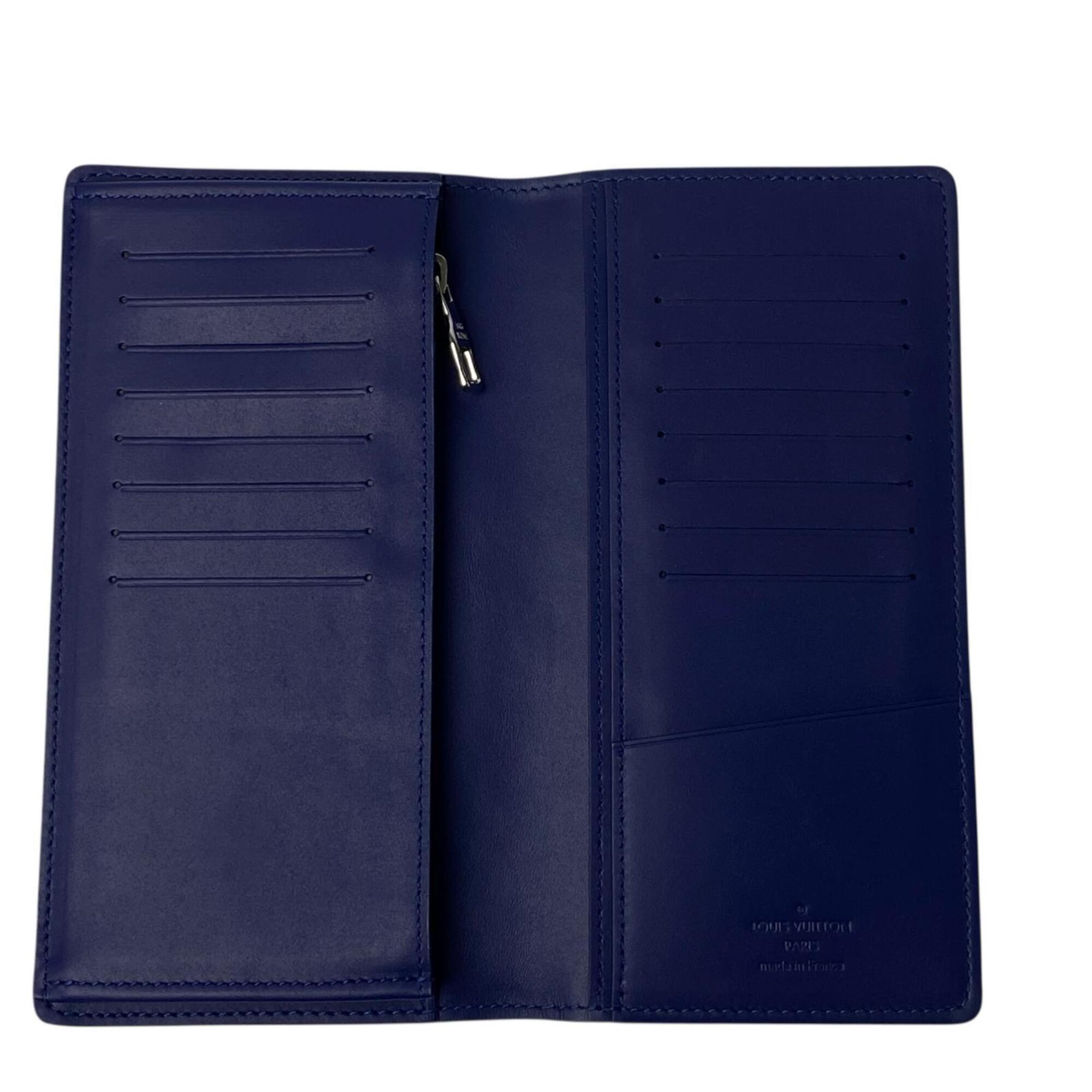 Louis Vuitton Blue Leather Long Wallet (Bi-Fold) (Pre-Owned)