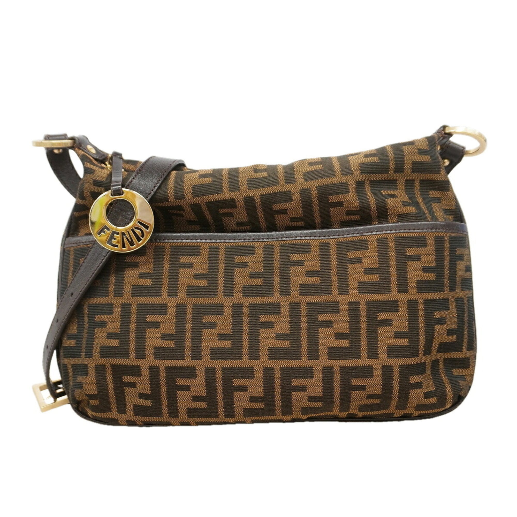 Fendi Brown Nylon Canvas Shoulder Bag (Pre-Owned)