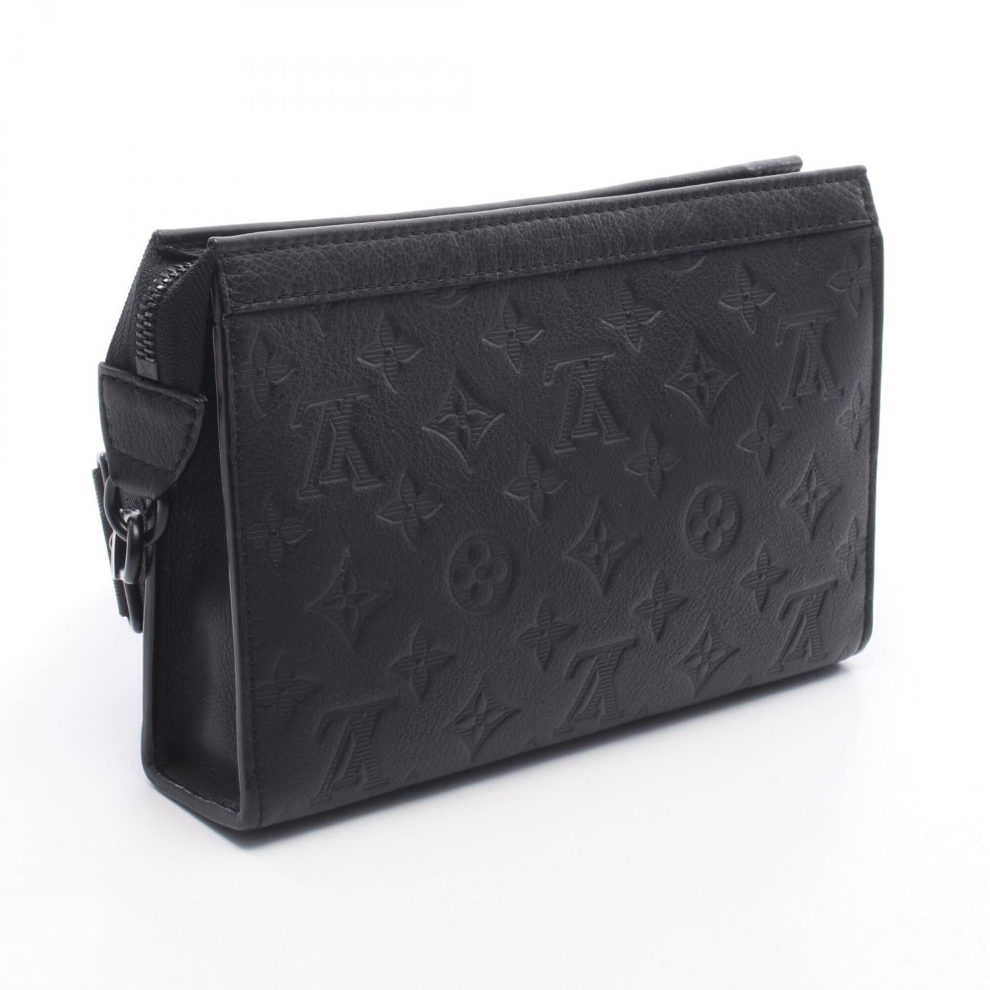 Louis Vuitton Monogram Shadow Black Noir Leather Handbag Shoulder Bag (Pre-Owned)