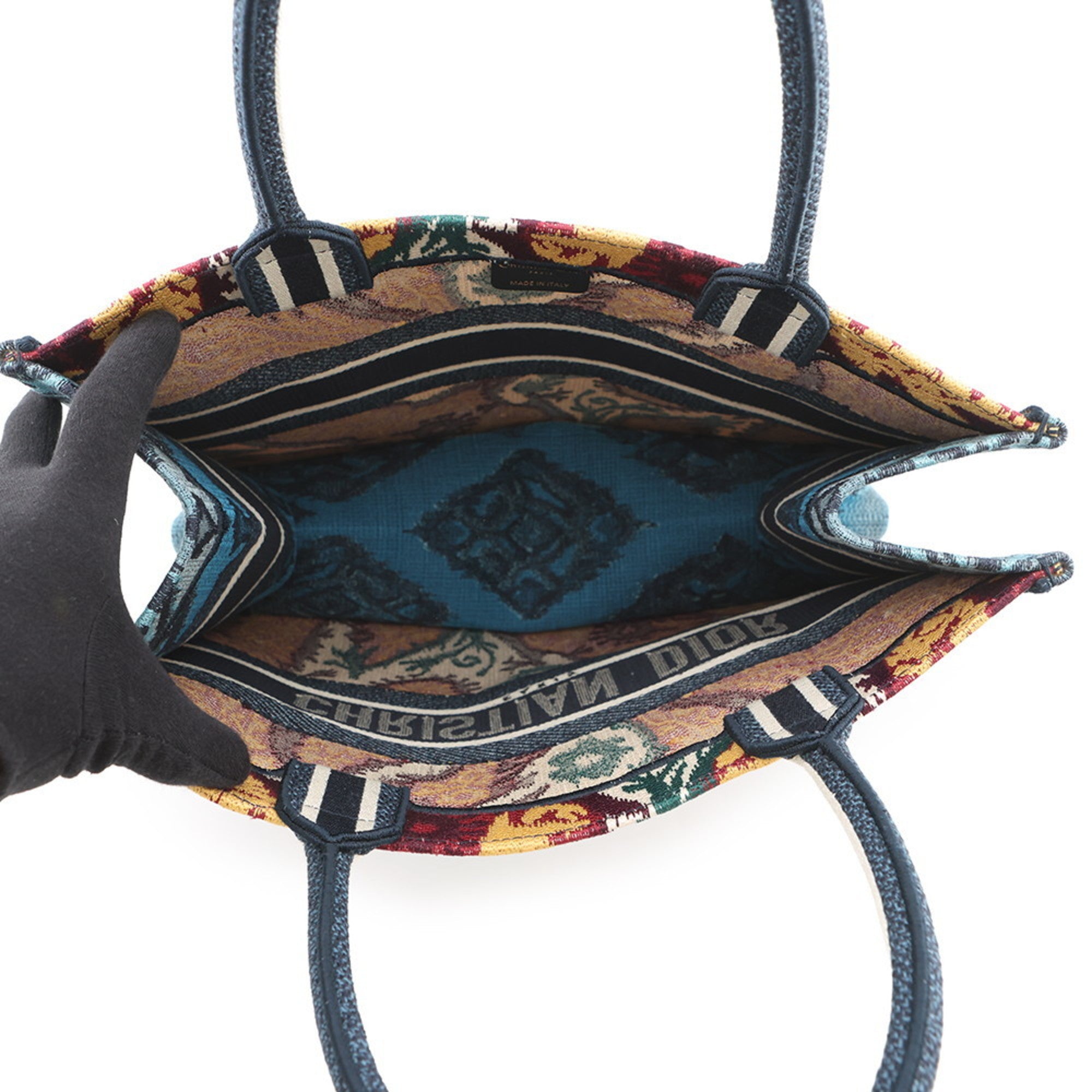 Christian Dior Multi-Color Navy Canvas Handbag Tote Bag (Pre-Owned)