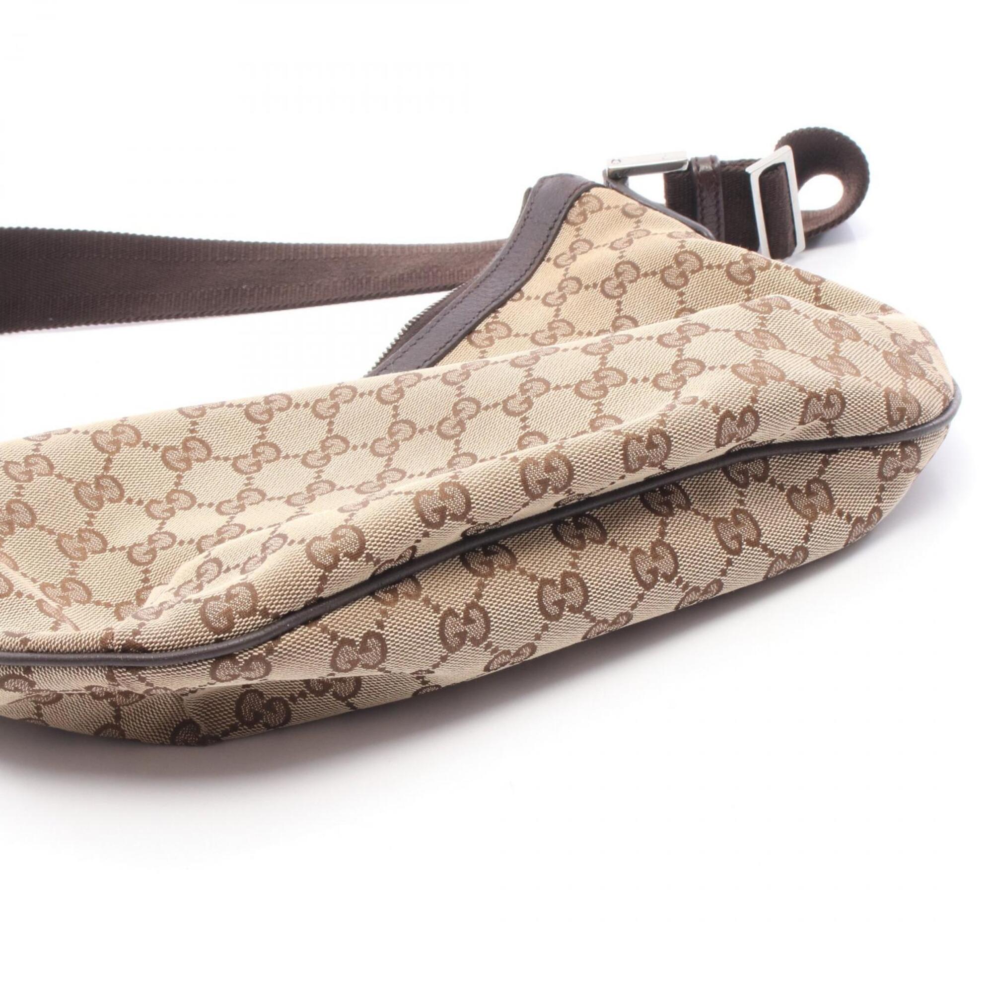 Gucci Beige Brown Canvas Leather Handbag Shoulder Bag (Pre-Owned)