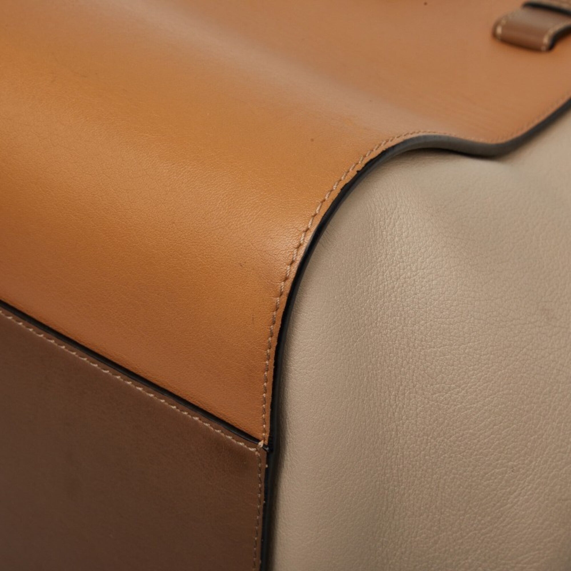 Loewe Beige Brown Leather Handbag Shoulder Bag (Pre-Owned)