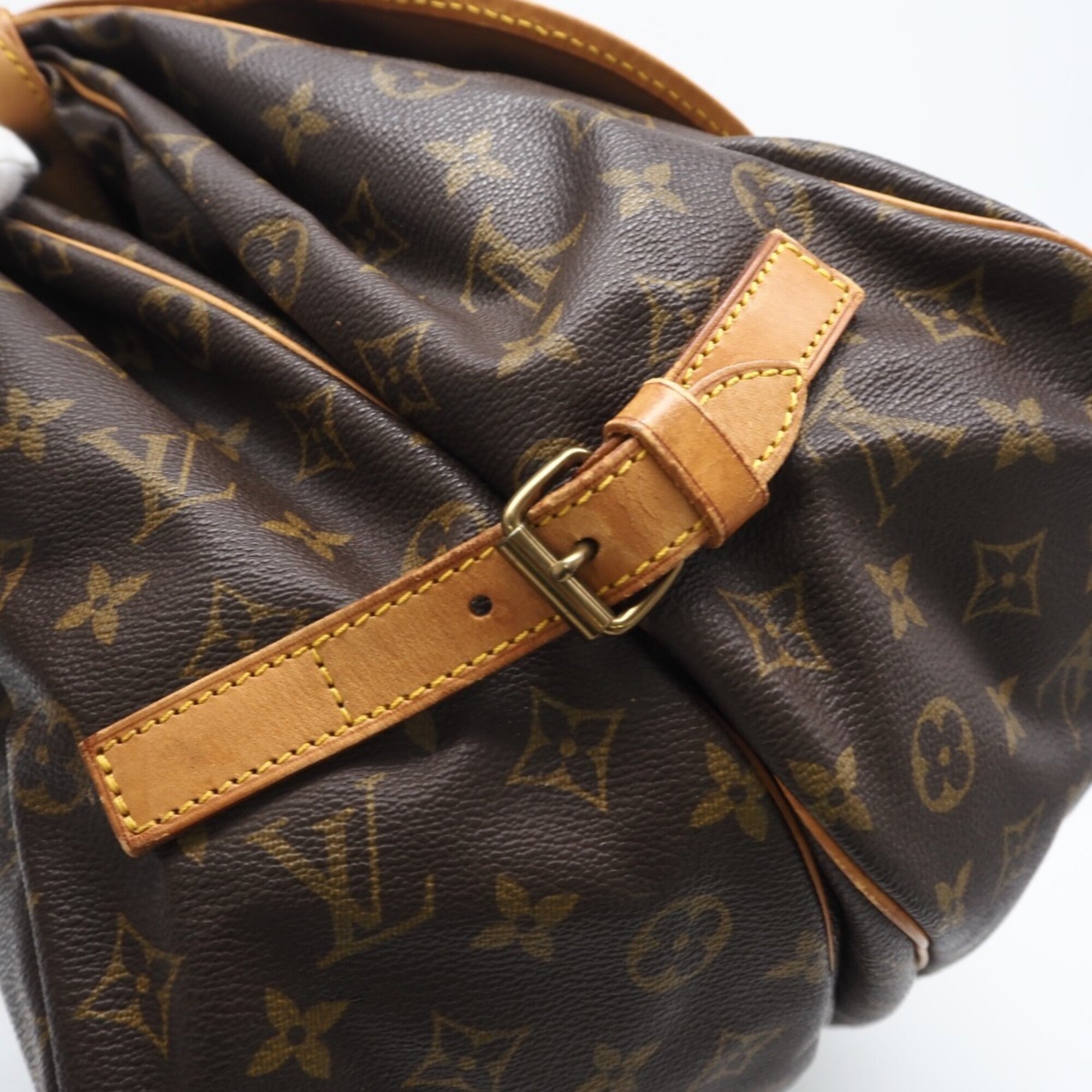 Louis Vuitton Monogram Brown Coated Canvas Leather Shoulder Bag (Pre-Owned)